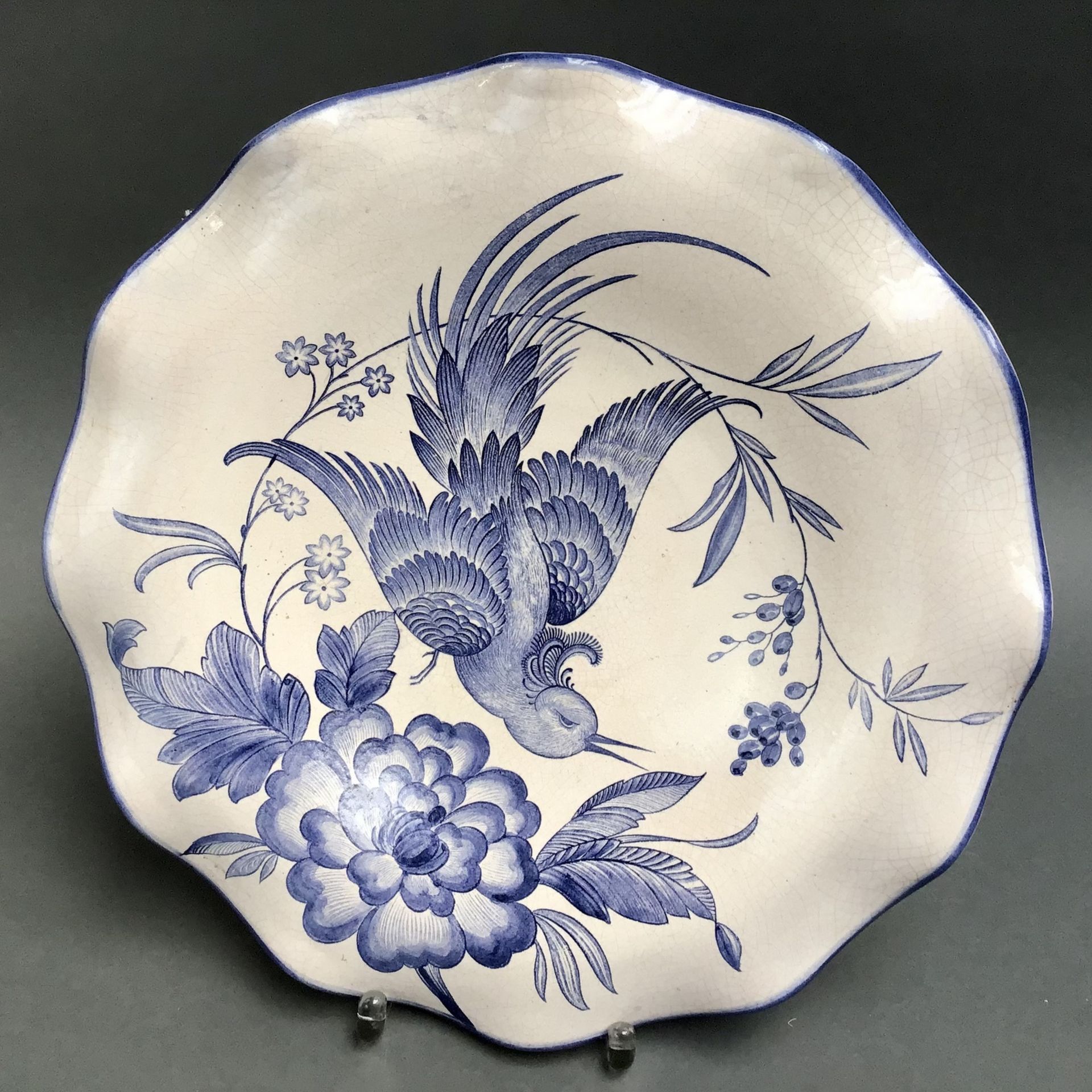 Rosenthal-Keramik, Früchteschale, 2.H.20.Jh., Mettlacher Kupferdruck,