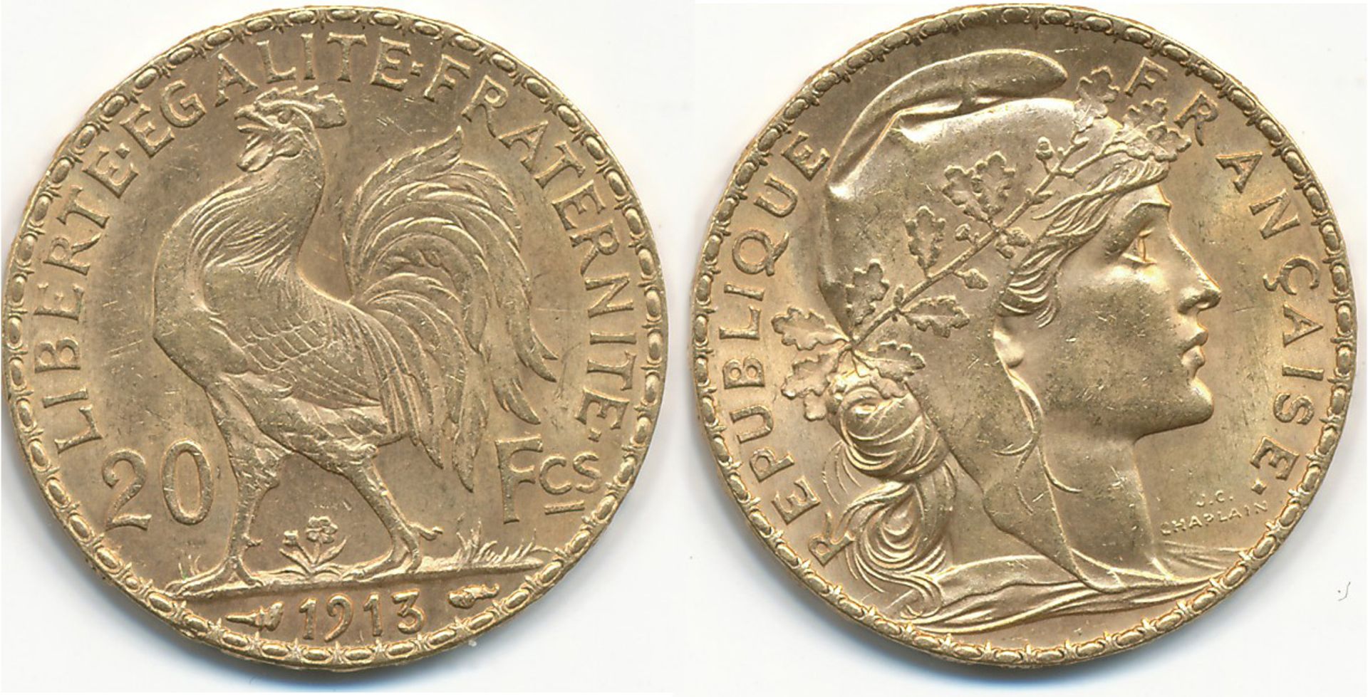 Frankreich 20 Francs 1913 Gold