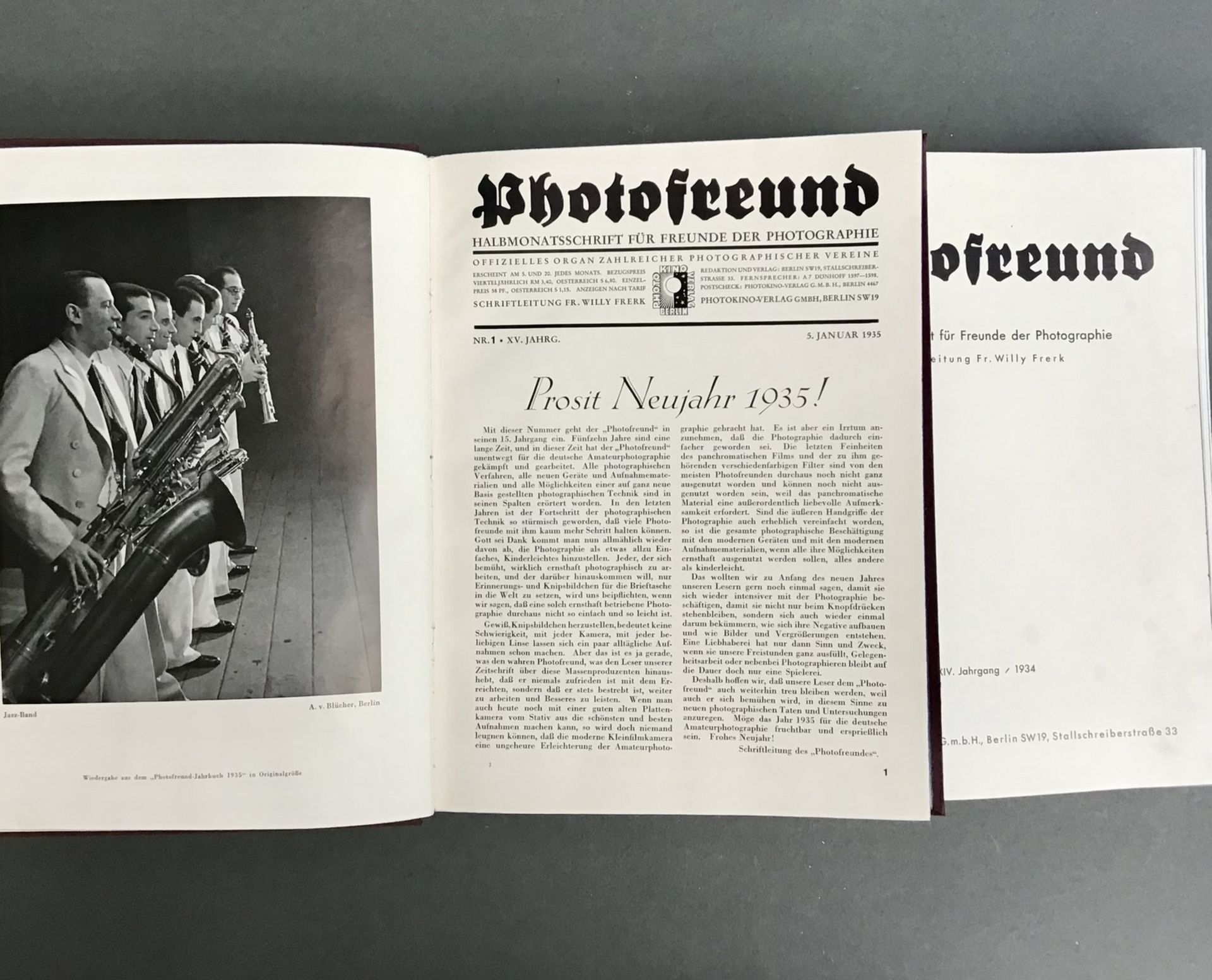 "Photofreund" gebundene Ausgabe, Halbmonatsschrift f. Freunde d. Photographie, Fr. Willy