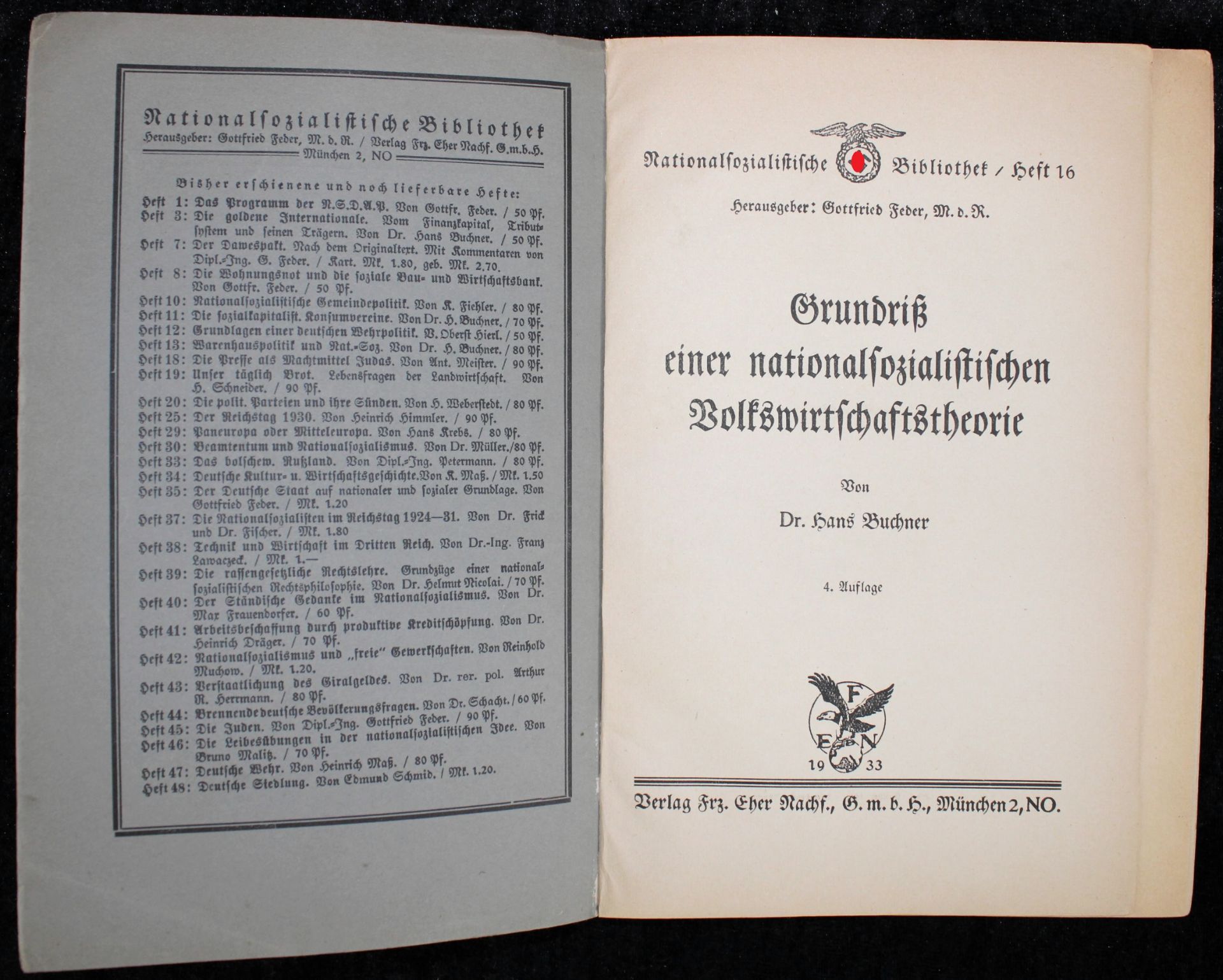 2 Hefte "Grundriss e. nationalsoz. Volkswirtschaftslehre", 1930 + 1933, Dr. Hans Buchner - Bild 2 aus 3