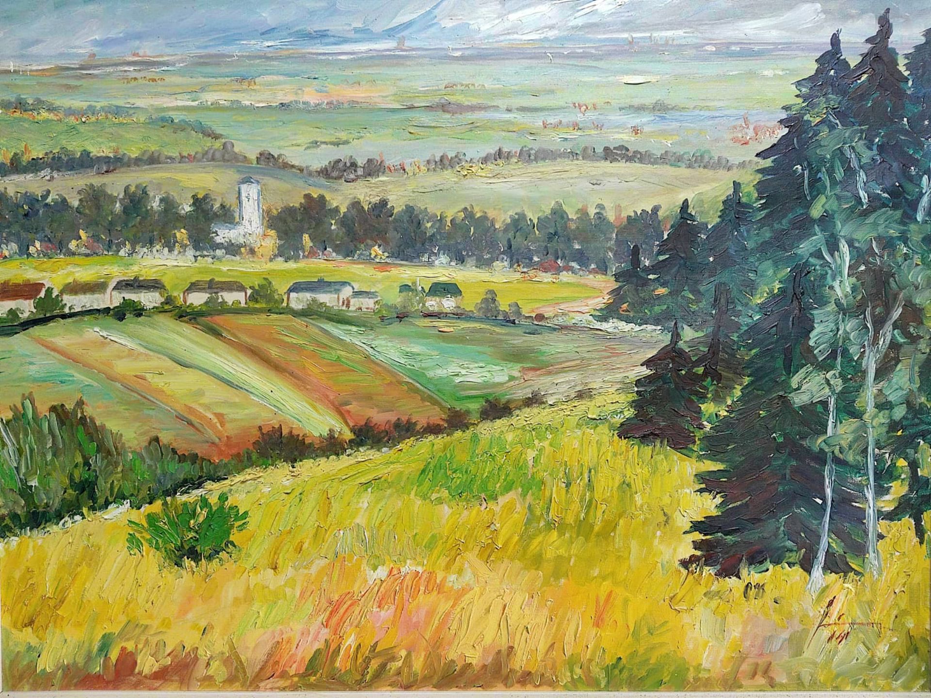 "Wittener Landschaft", undeutl. sig. u. dat., Öl/Leinwand, 2.H.20.Jh, 60x80 cm - Bild 2 aus 3