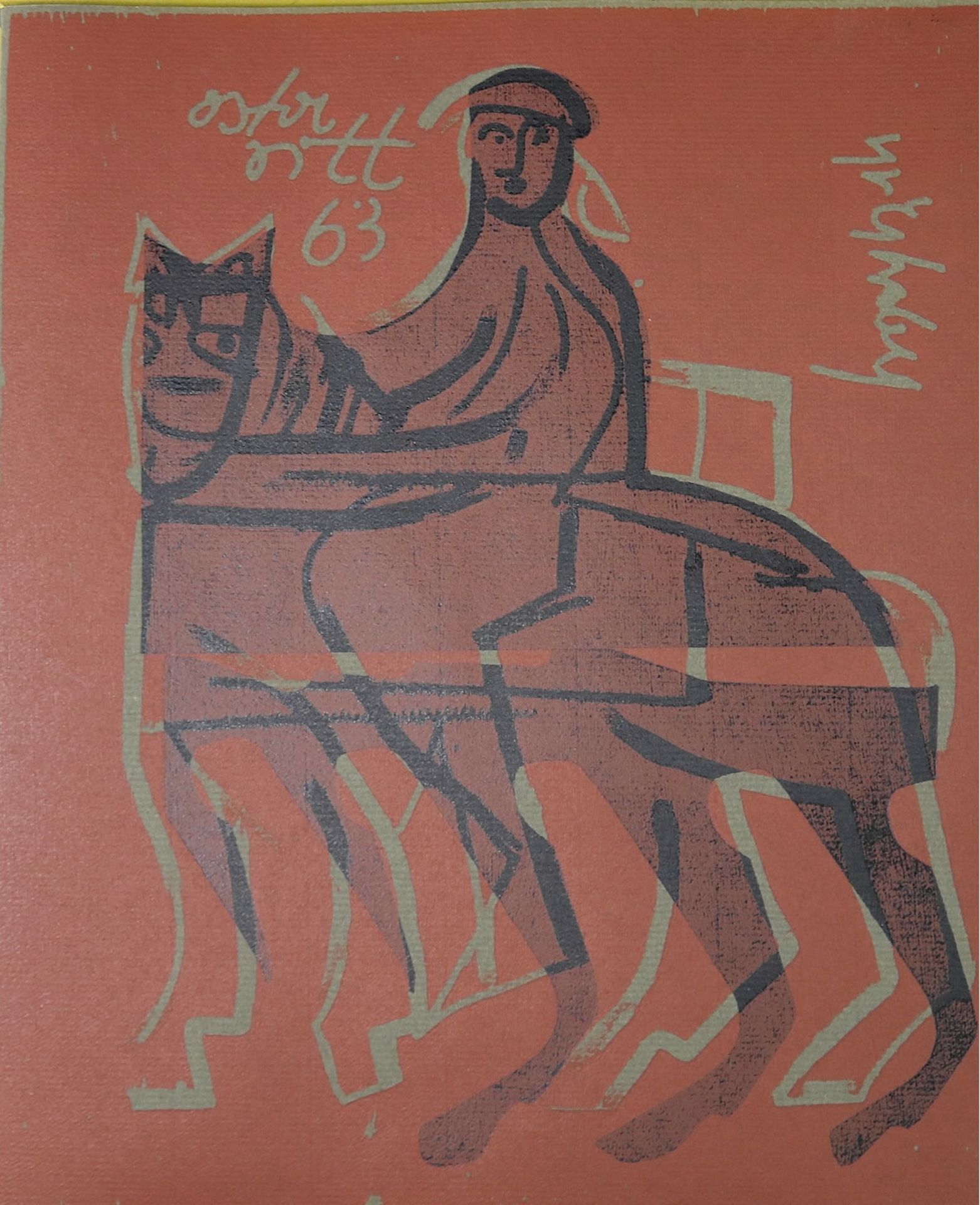 HAL Grieshaber (1909-1981) "Osterritt" 37 Holzschnitte, sign. u. dat., 1964, Nr.157/500 - Bild 3 aus 9