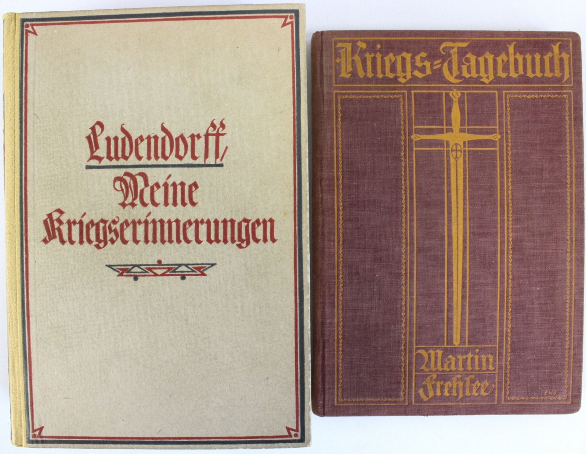 2 Bücher 1.WK, "Meine Kriegserinnerungen 1914-18", Ludendorff/"Kriegstagebuch 1914", Freehse - Image 2 of 5