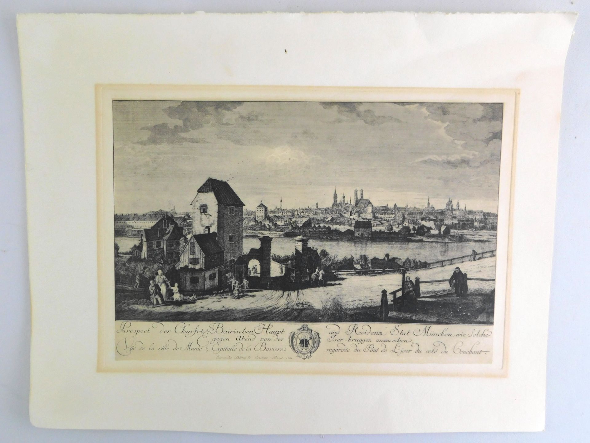 3 Radierungen nach Bernardo Bellotto gen. Canaletto (1721-1780), Ansicht München und Schloss Nymphen - Image 2 of 8