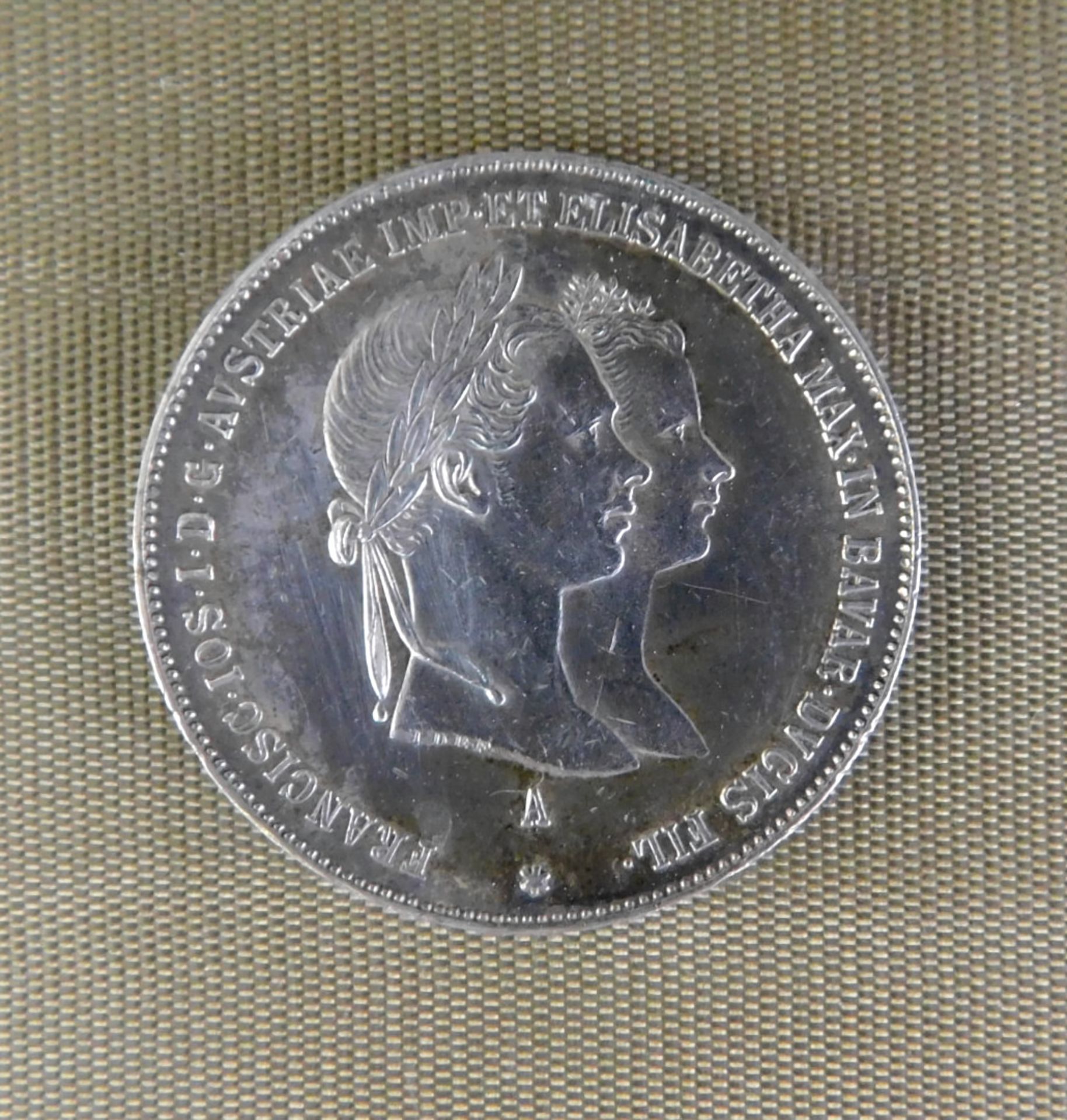 Silbermünze,1 Gulden Österreich 1854 A, Kaisertum Österreich (1806 - 1857) - Bild 2 aus 2