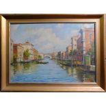 C. Vianello, 19./20.Jh., "Ansicht von Venedig" Öl/Leinwand., signiert., 70x100 cm