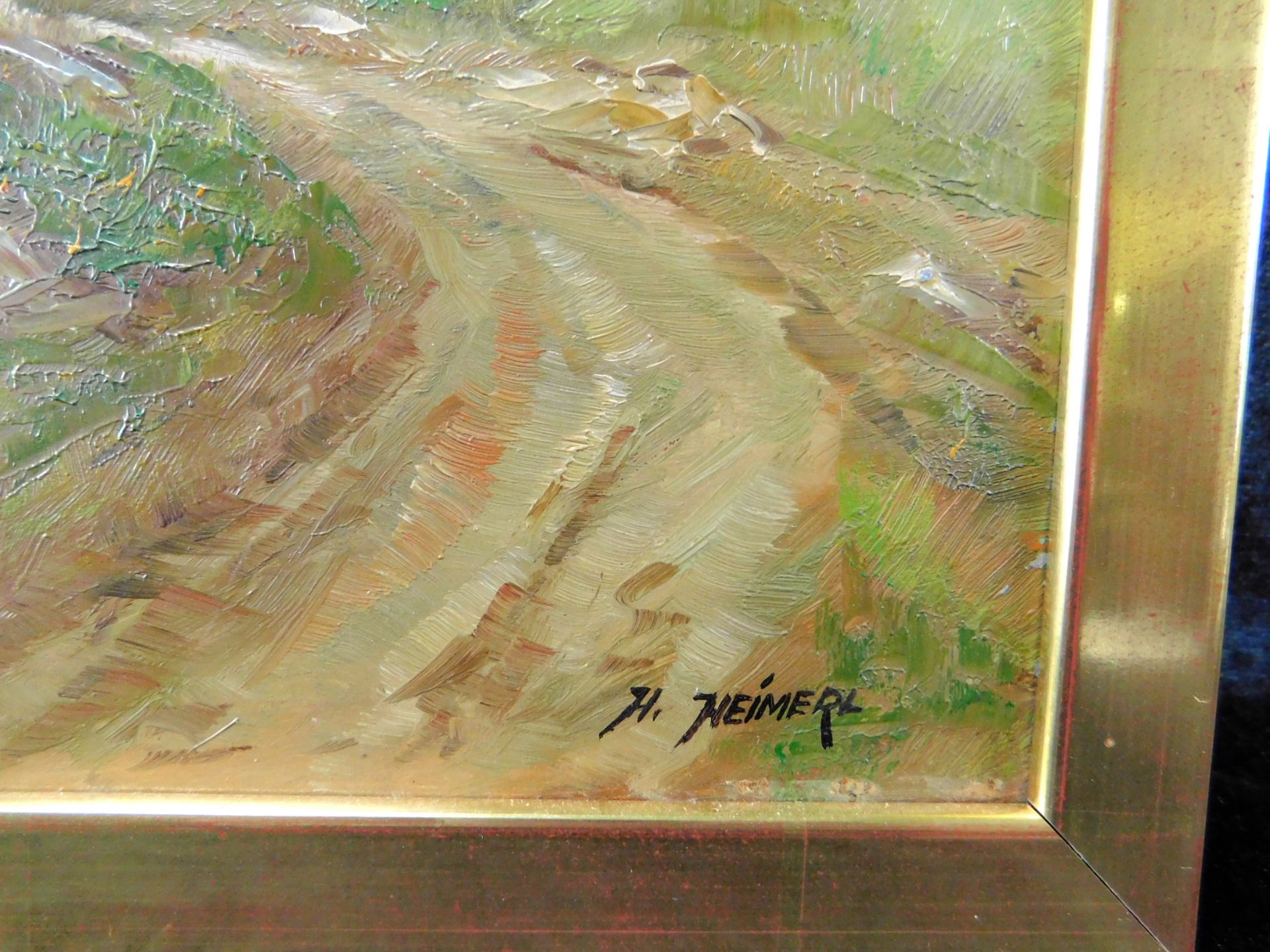 Hans Heimerl, Maler 20. Jh., "Alpspitze bei Garmisch" Öl/Platte, signiert, 30,5 x 24,5 cm - Bild 3 aus 3