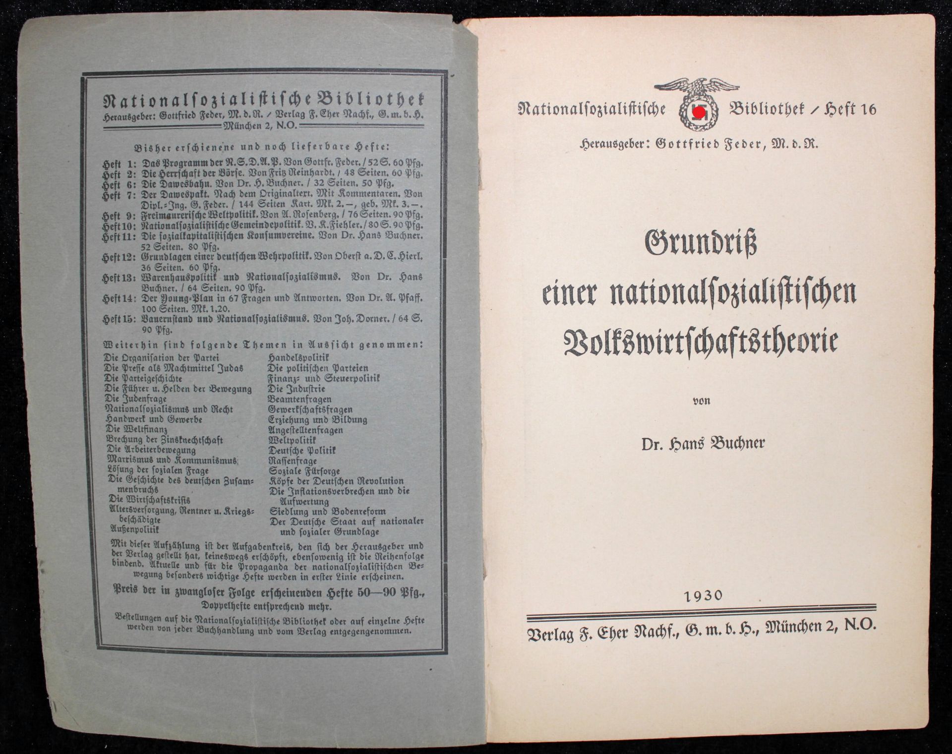 2 Hefte "Grundriss e. nationalsoz. Volkswirtschaftslehre", 1930 + 1933, Dr. Hans Buchner - Bild 3 aus 3