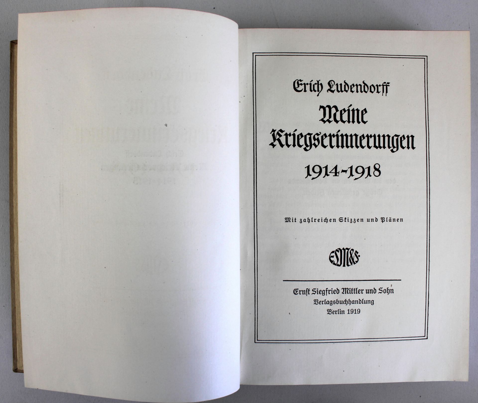 2 Bücher 1.WK, "Meine Kriegserinnerungen 1914-18", Ludendorff/"Kriegstagebuch 1914", Freehse - Image 4 of 5