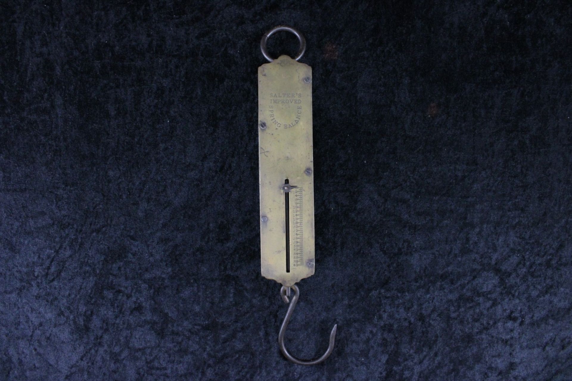 Englische Federwaage, Salter's improved spring balance 0-40 kg Messing