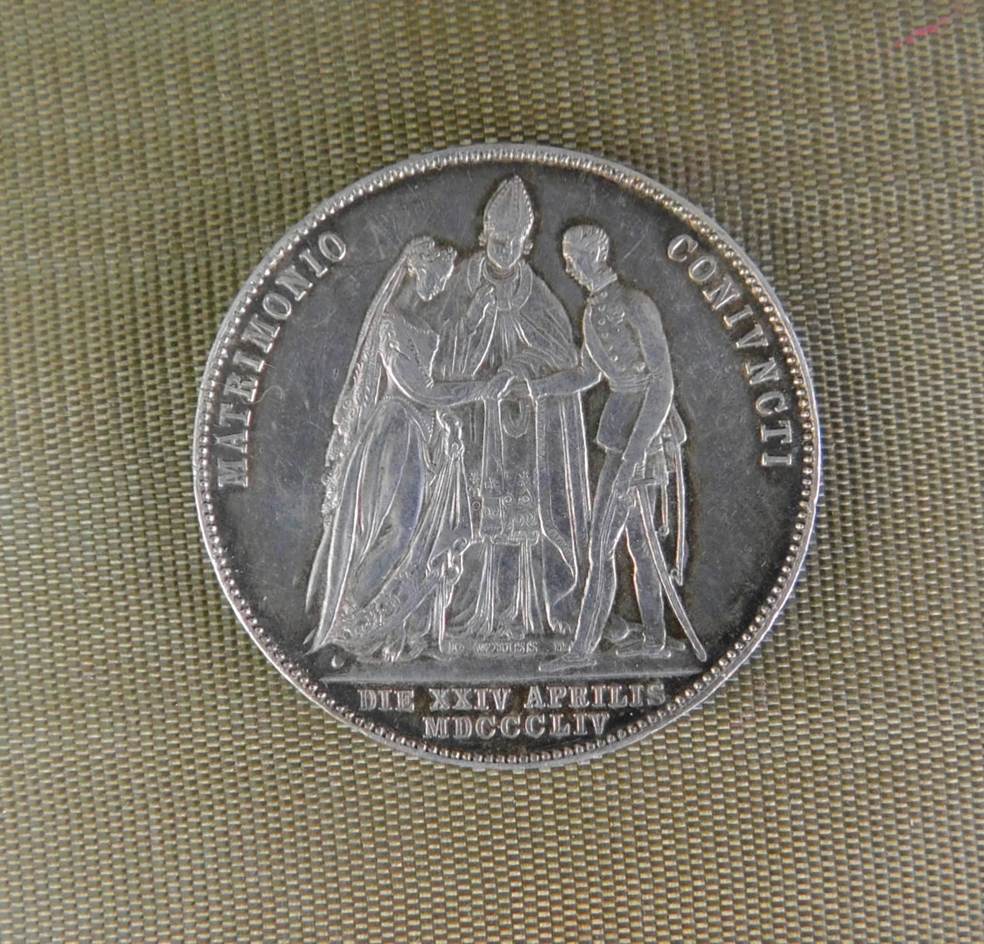 Silbermünze,1 Gulden Österreich 1854 A, Kaisertum Österreich (1806 - 1857)