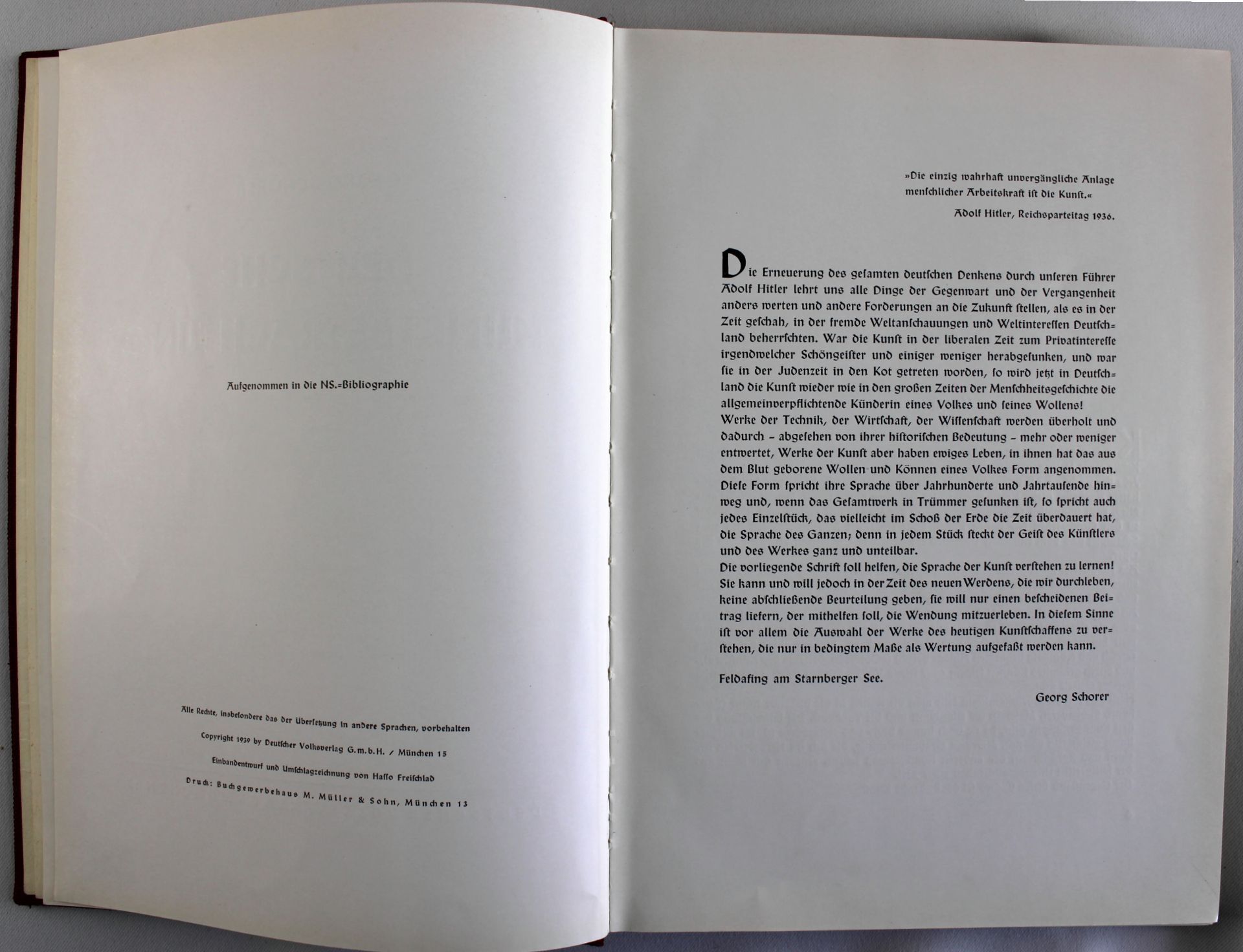 2 literar.Werke 1939-1943 "Die Kunst im Deutschen Reich" u. "Deutsche Kunstbetrachtung" - Image 2 of 3