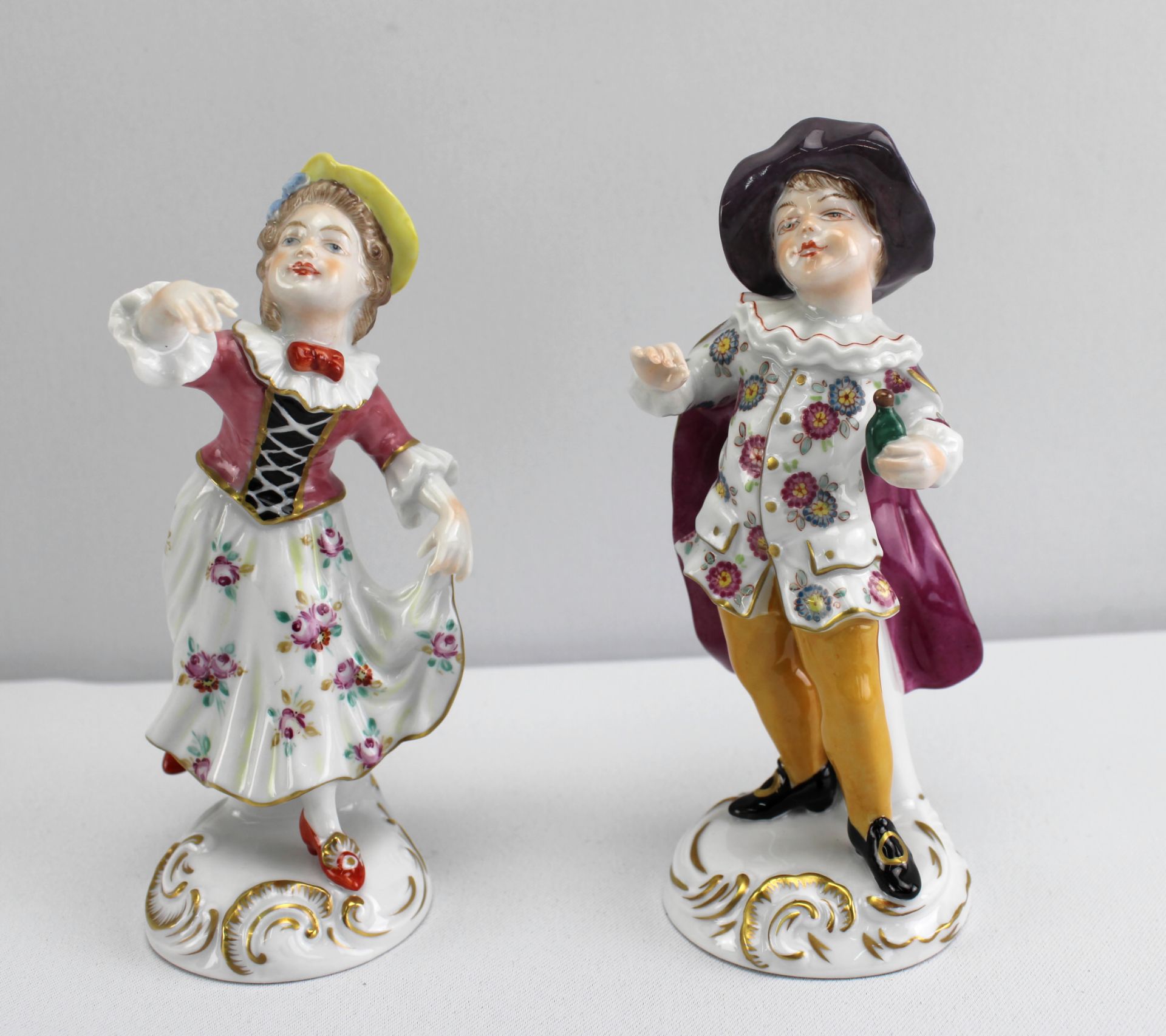 Zwei Porzellanfiguren der Commedia dell´arte, Heinz Schaubach/VEB Porzellanfabrik Unterweißbach