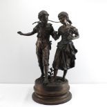 Ernest Rancoulet, franz. Bildhauer *1842-1918, Bronze "Le Peche Originel" H: 54 cm
