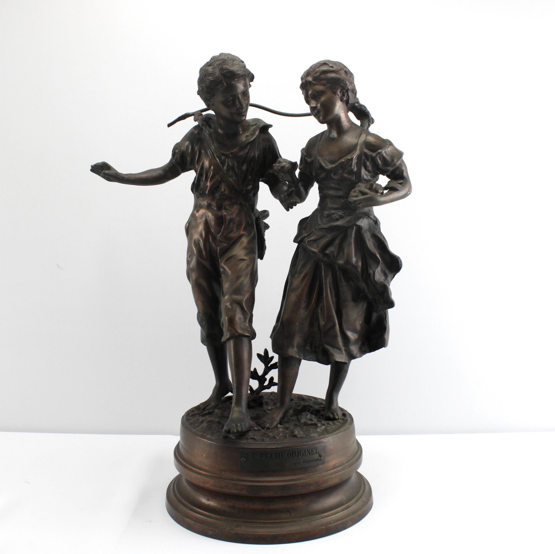 Ernest Rancoulet, franz. Bildhauer *1842-1918, Bronze "Le Peche Originel" H: 54 cm