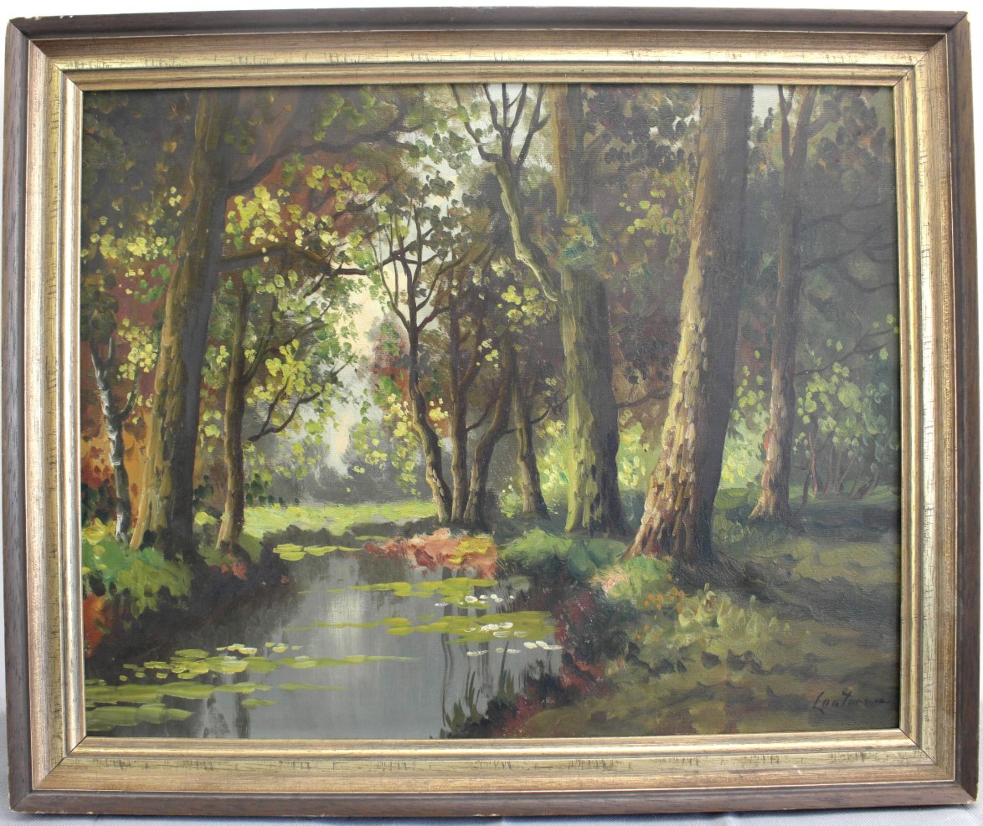 Lautmann, 2.H.20.Jh., Waldlandschaft, Öl/Leinwand, sig., 40x50 cm