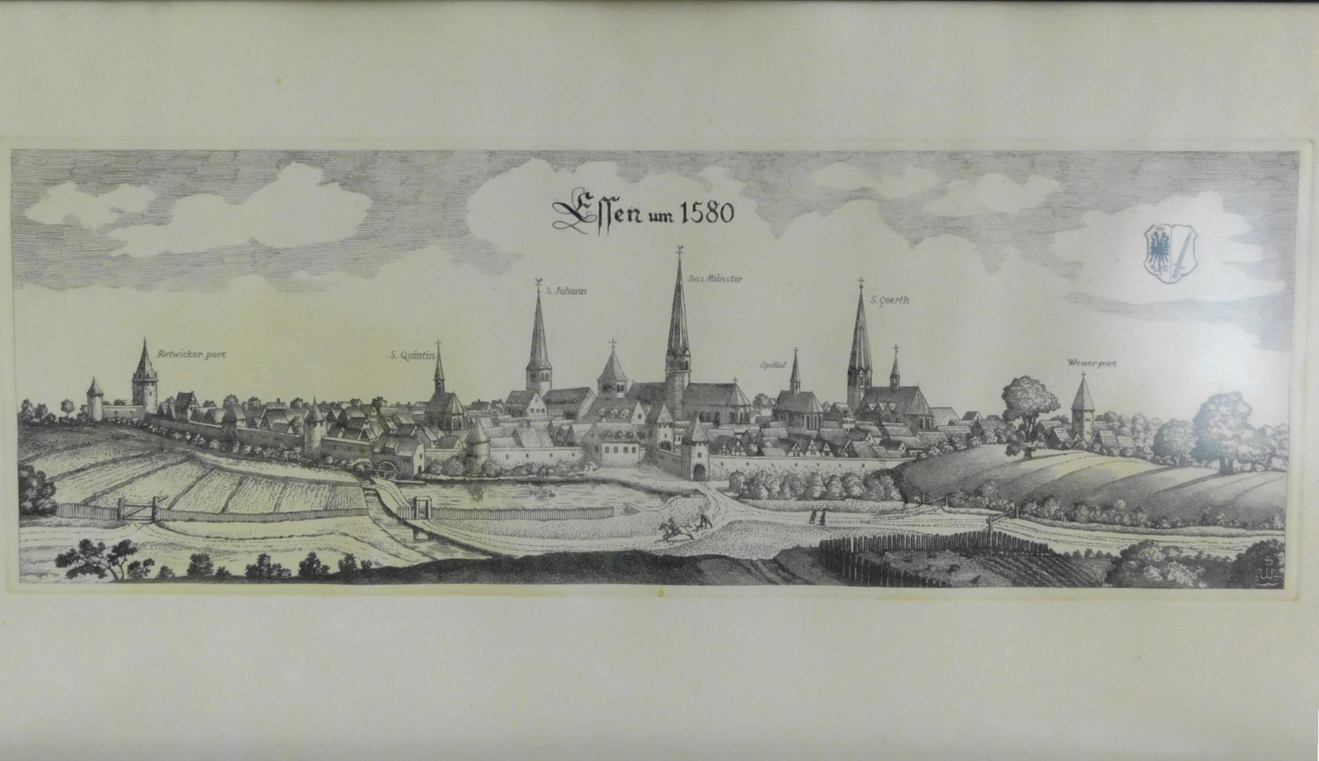 2 Radierungen Ansicht Essen und Recklinghausen, sig. Waldemar Hoya, *1889-1952 - Bild 3 aus 3