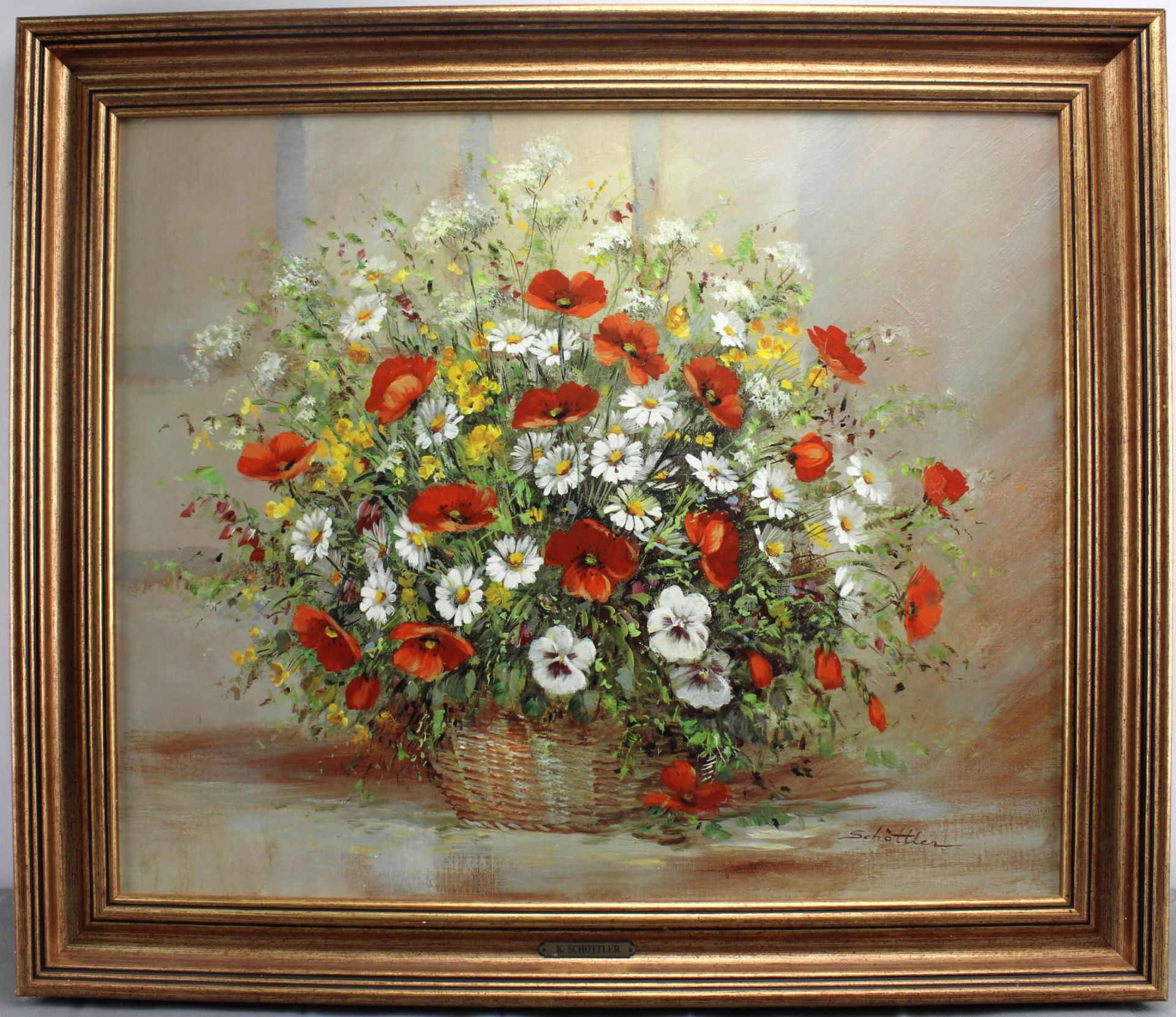 Katharina Schöttler *1935 Ringenberg-2016 Wieck, Blumenstillleben, Öl/Leinwand, sig., 50 x 60 cm