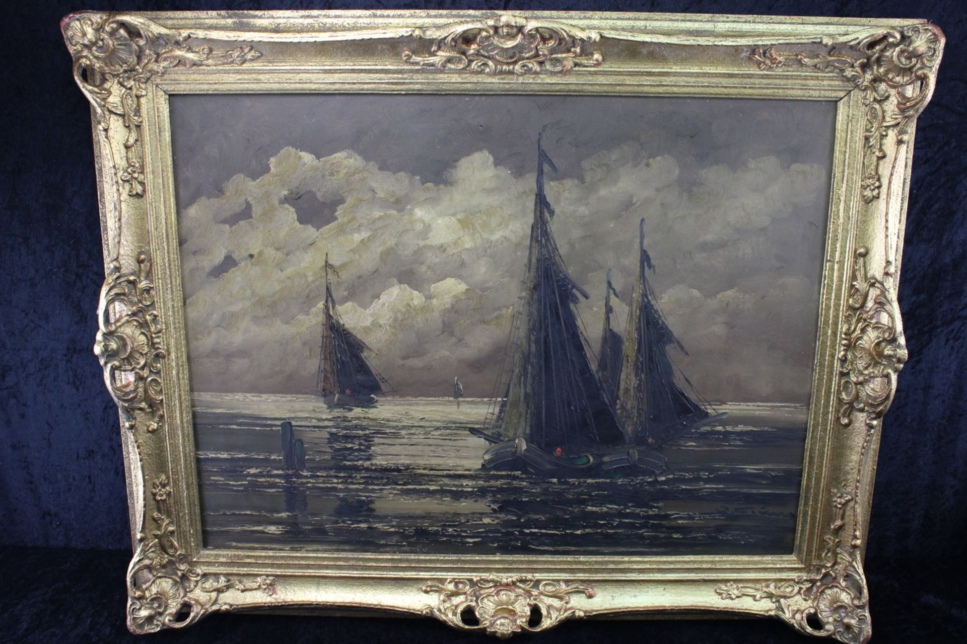 Jean Coune *1900-1963, "Heimkehrende Fischerboote",Öl/Lwd., sig., 60 x 80 cm