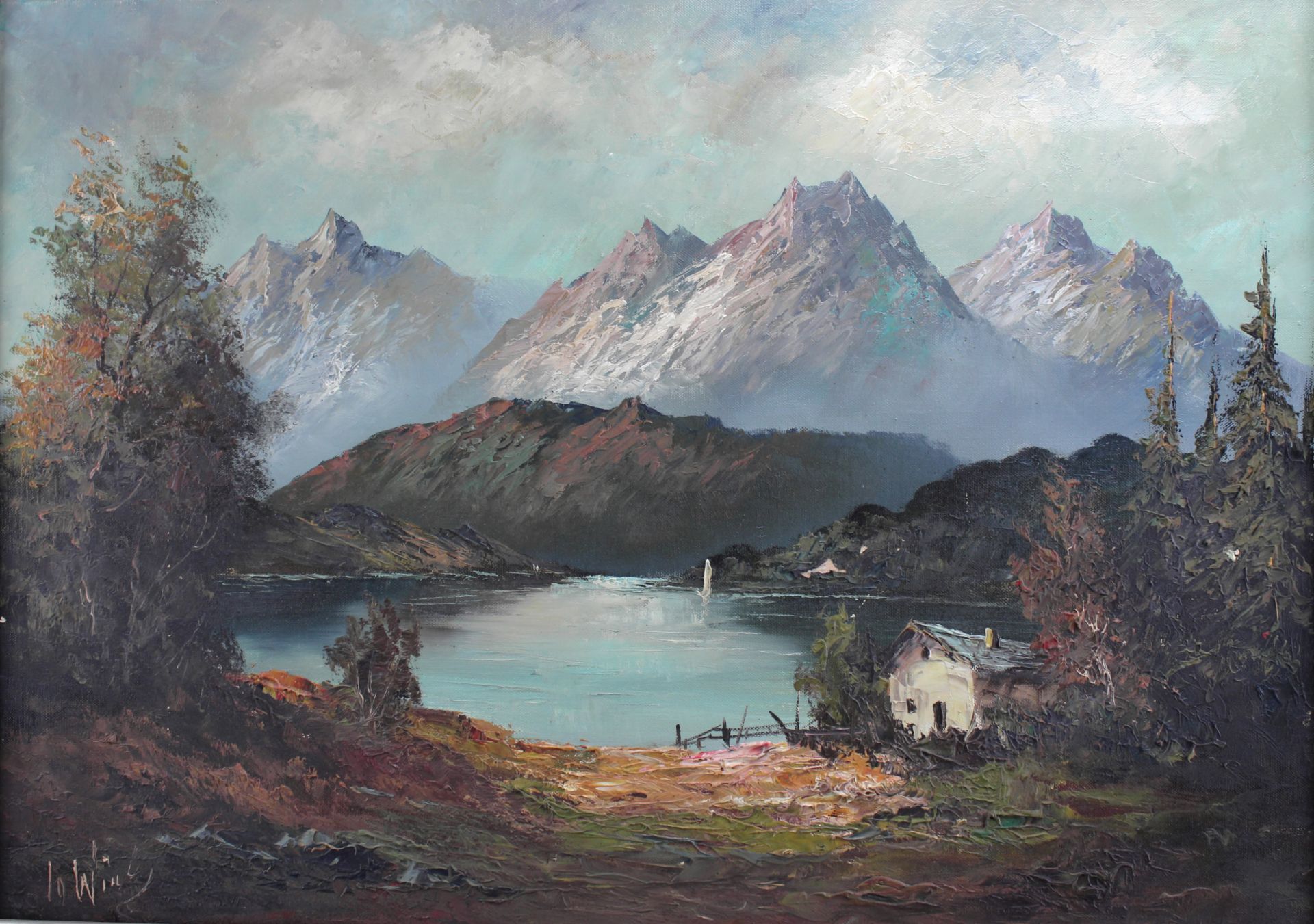 I. Wirtz, Maler d. 20. Jh. "Toblacher See", Südtirol, Öl/Leinwand, sig., 50 x 70 cm - Image 2 of 5