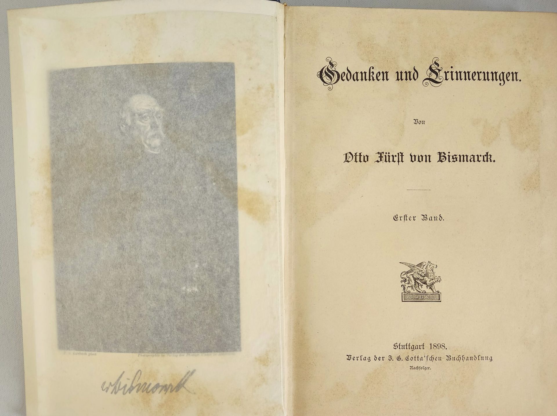 4 Bücher "Fürst Bismarck" 1898 bis 1915 - Image 2 of 6