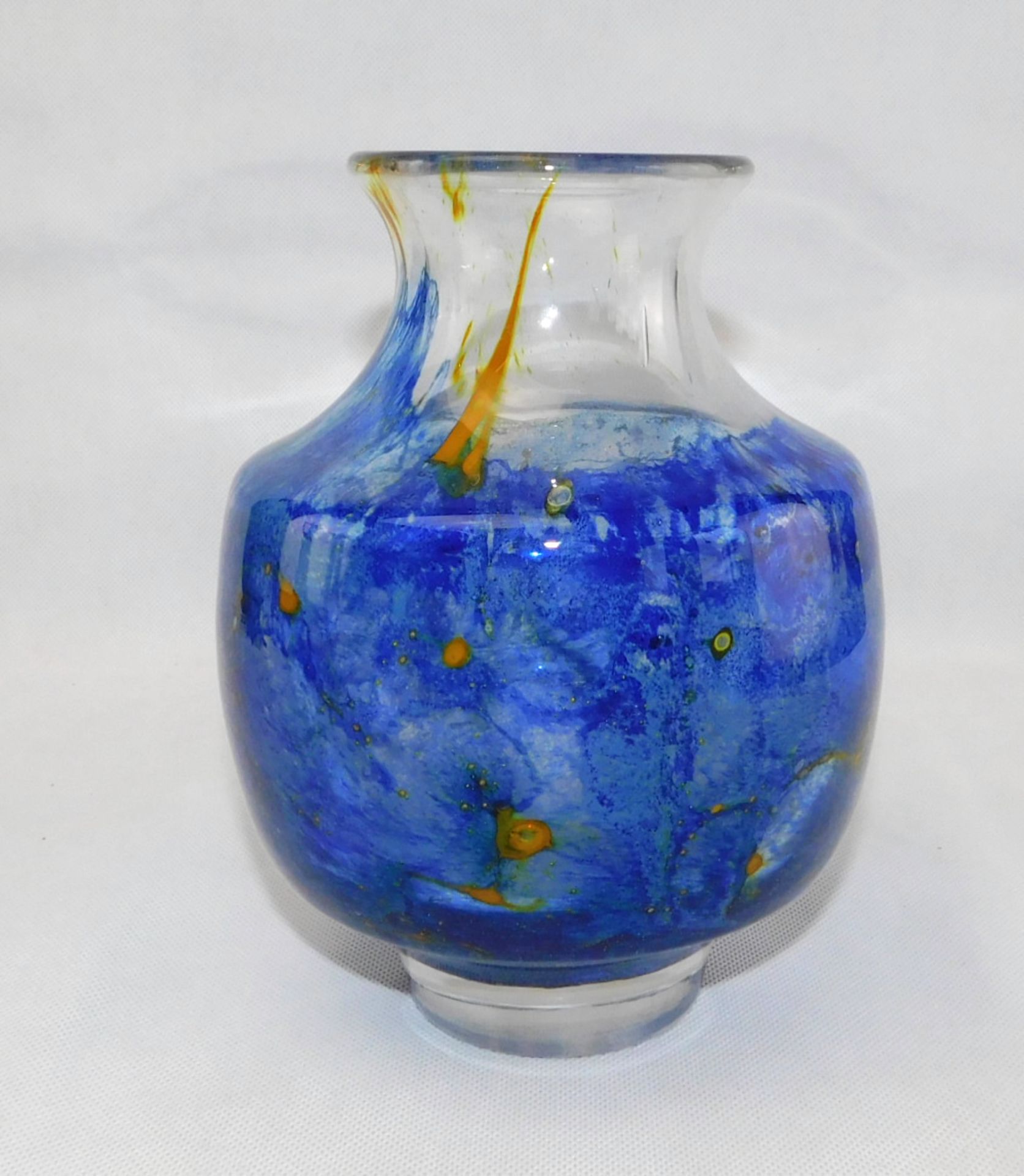 Kleine Vase, WMF IKORA, blau/gelb, 1930er Jahre, h: 18 cm - Image 2 of 2