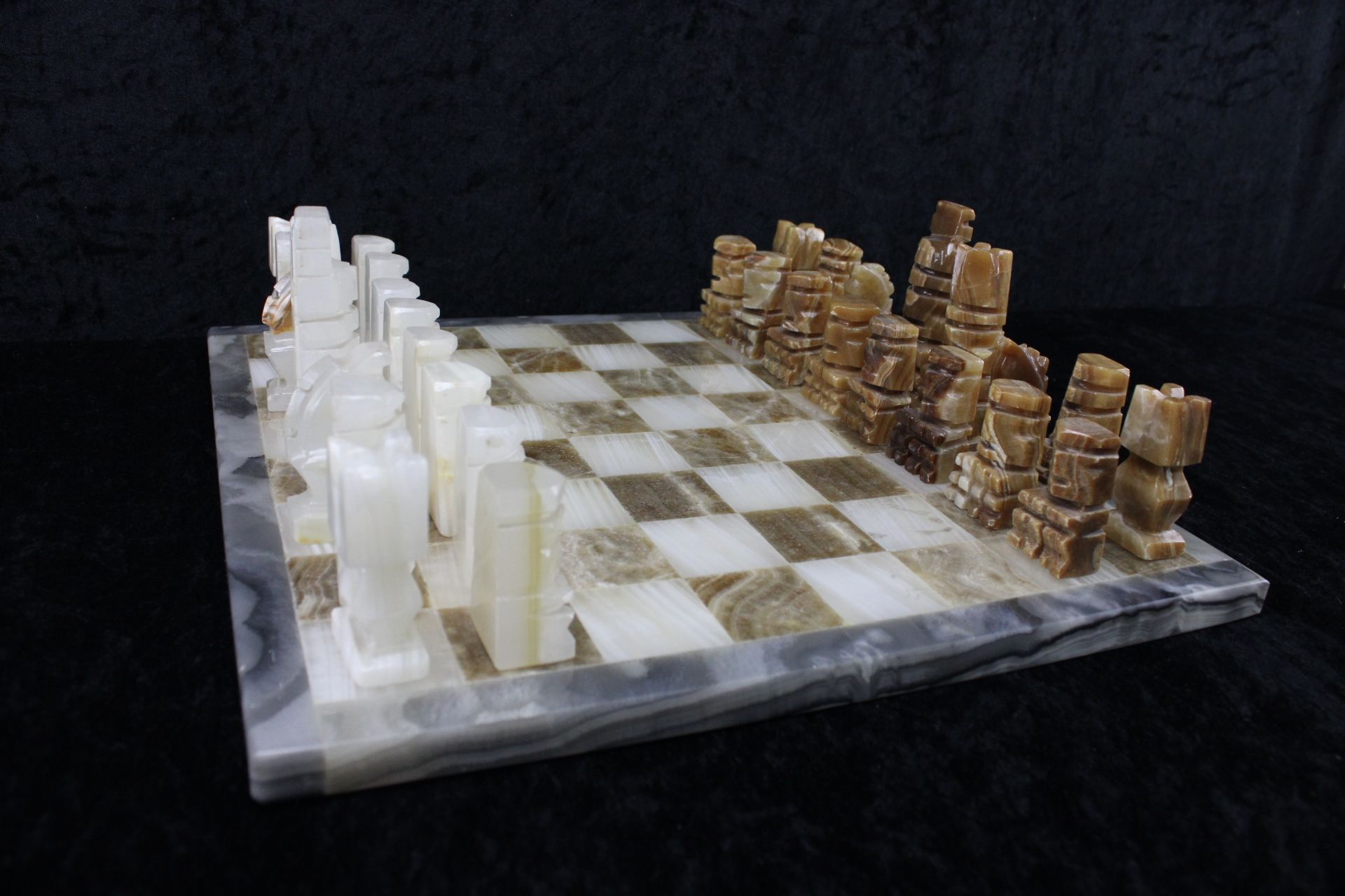 Schachspiel aus Marmor, - Image 3 of 5