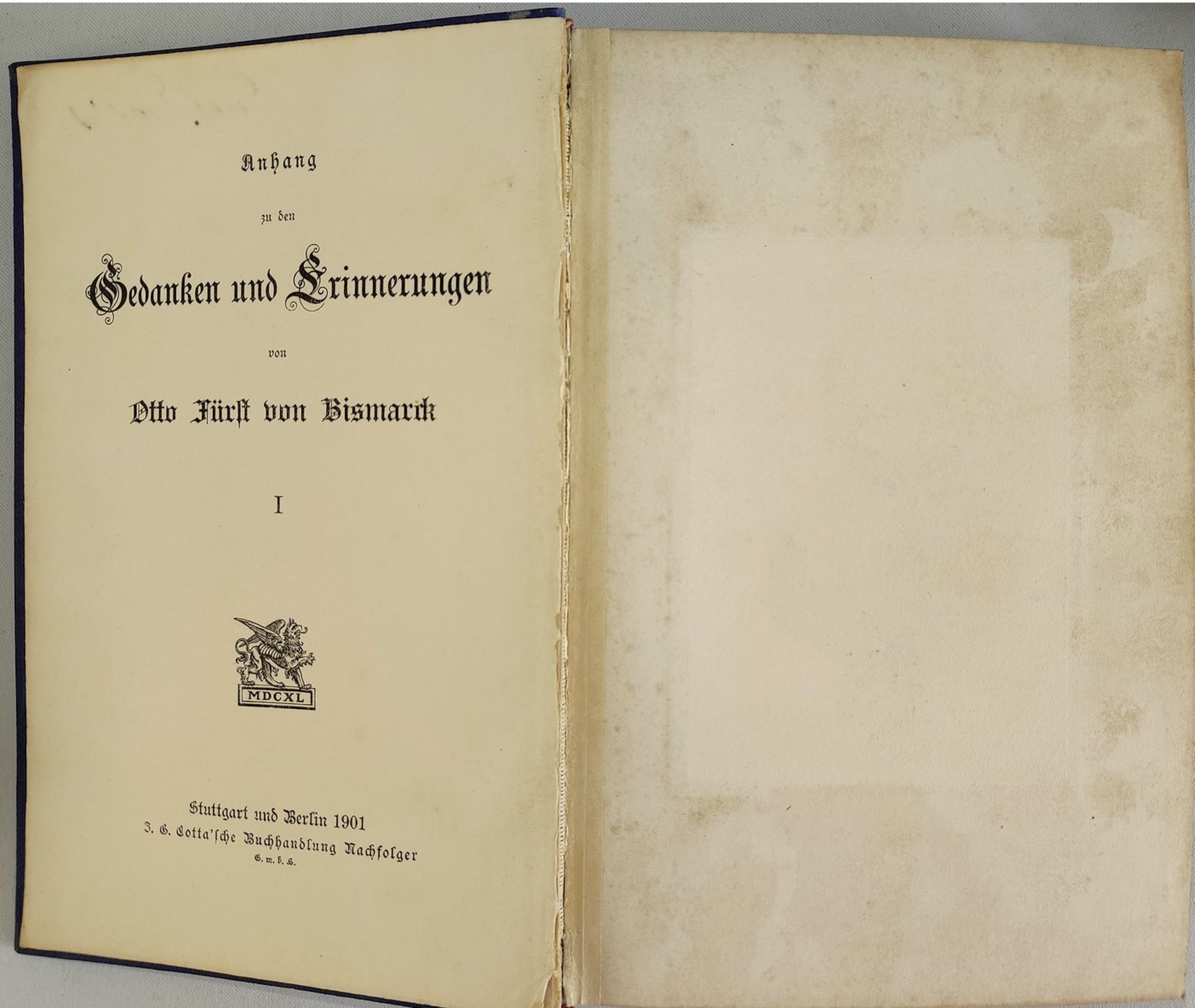 4 Bücher "Fürst Bismarck" 1898 bis 1915 - Image 3 of 6