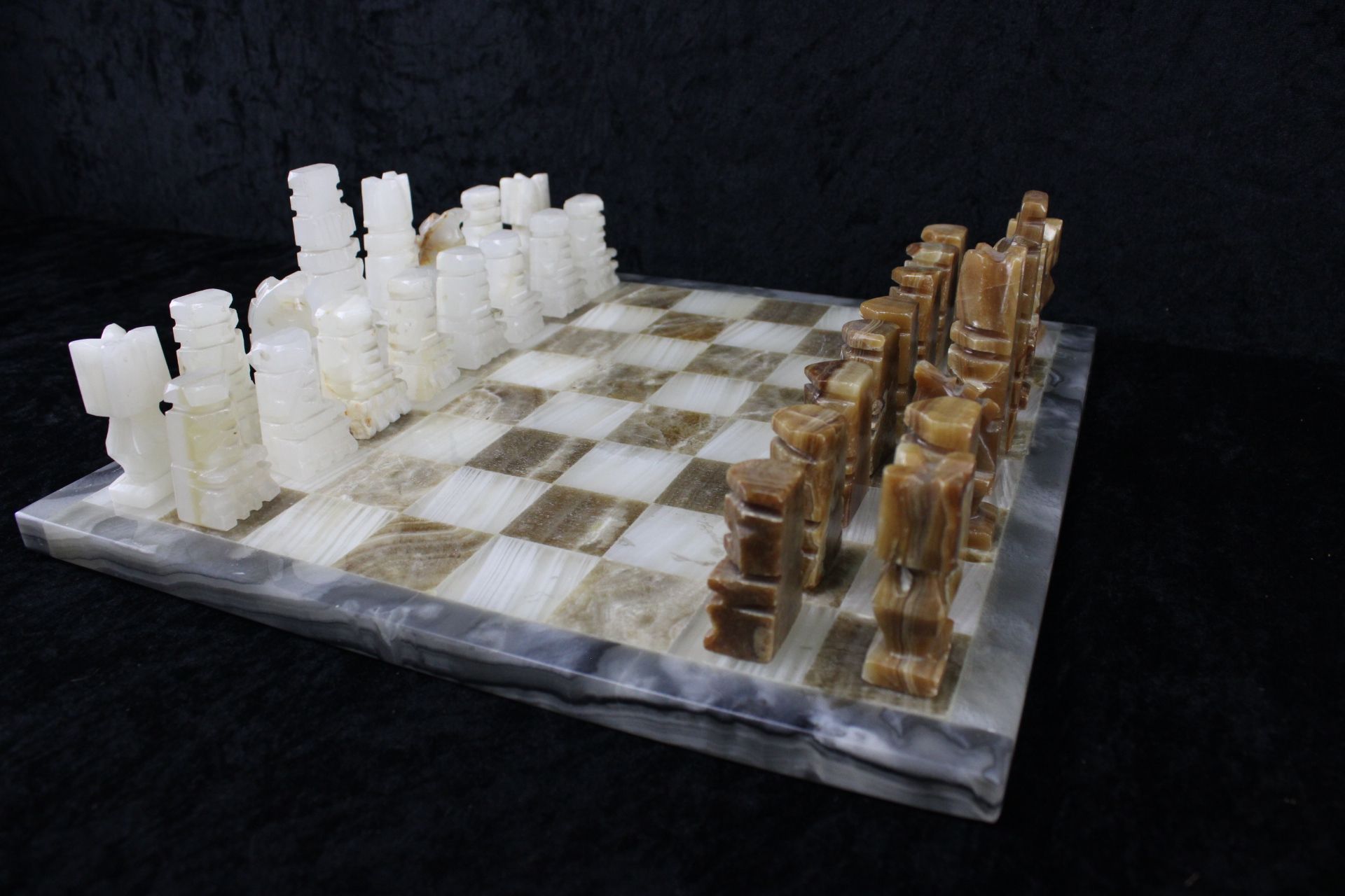 Schachspiel aus Marmor, - Image 2 of 5