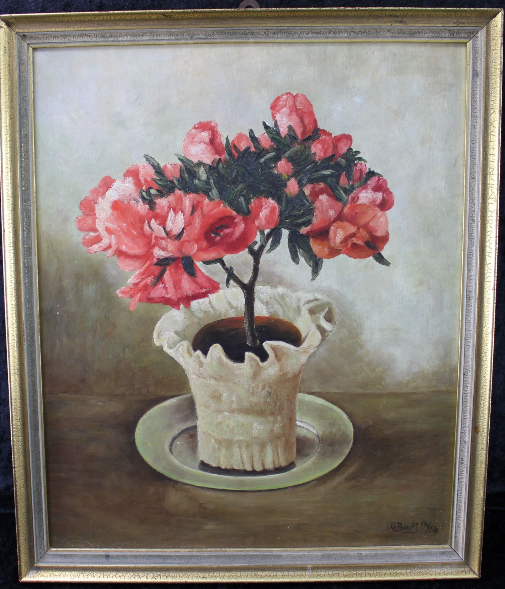 Buck, 1.H.20.Jh., Stillleben "Blumen", Öl/Platte, 46 x 38 cm