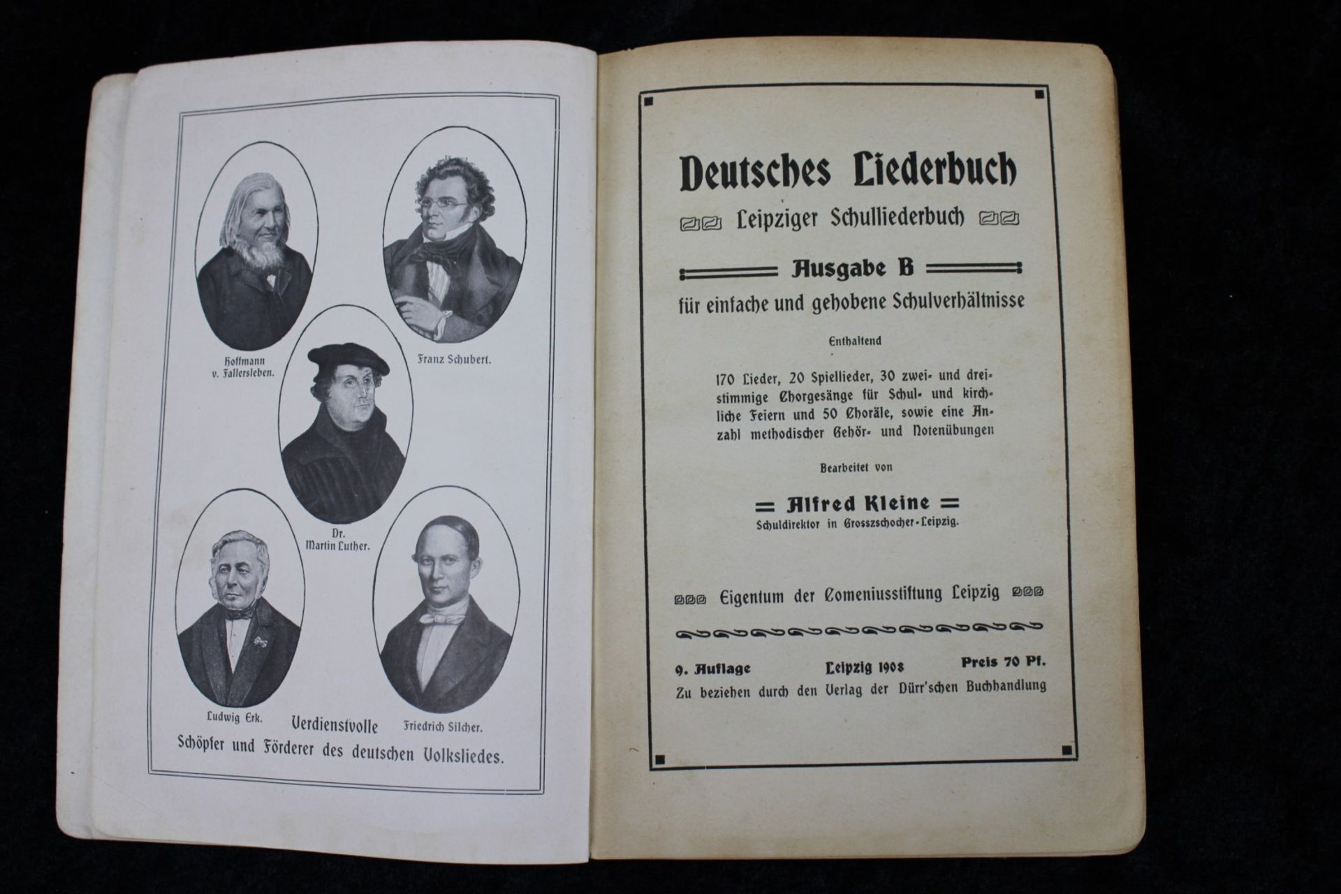 Deutsches Liederbuch Ausgabe B. 9. Auflage, 1908 - Image 2 of 2