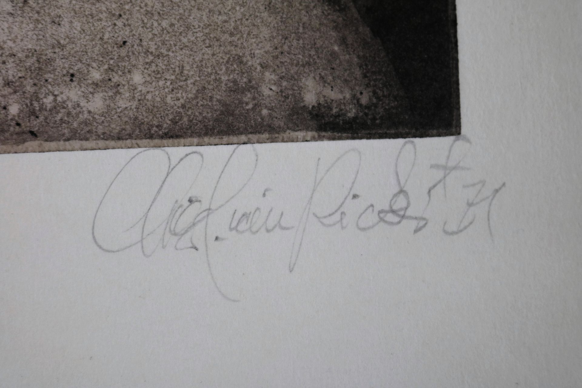 Christian Rickert *1940 Breslau, Aquatinta "Selbst als Büste", Nr.3/80, sign. u. dat. (19)71, 40 x 3 - Image 4 of 4