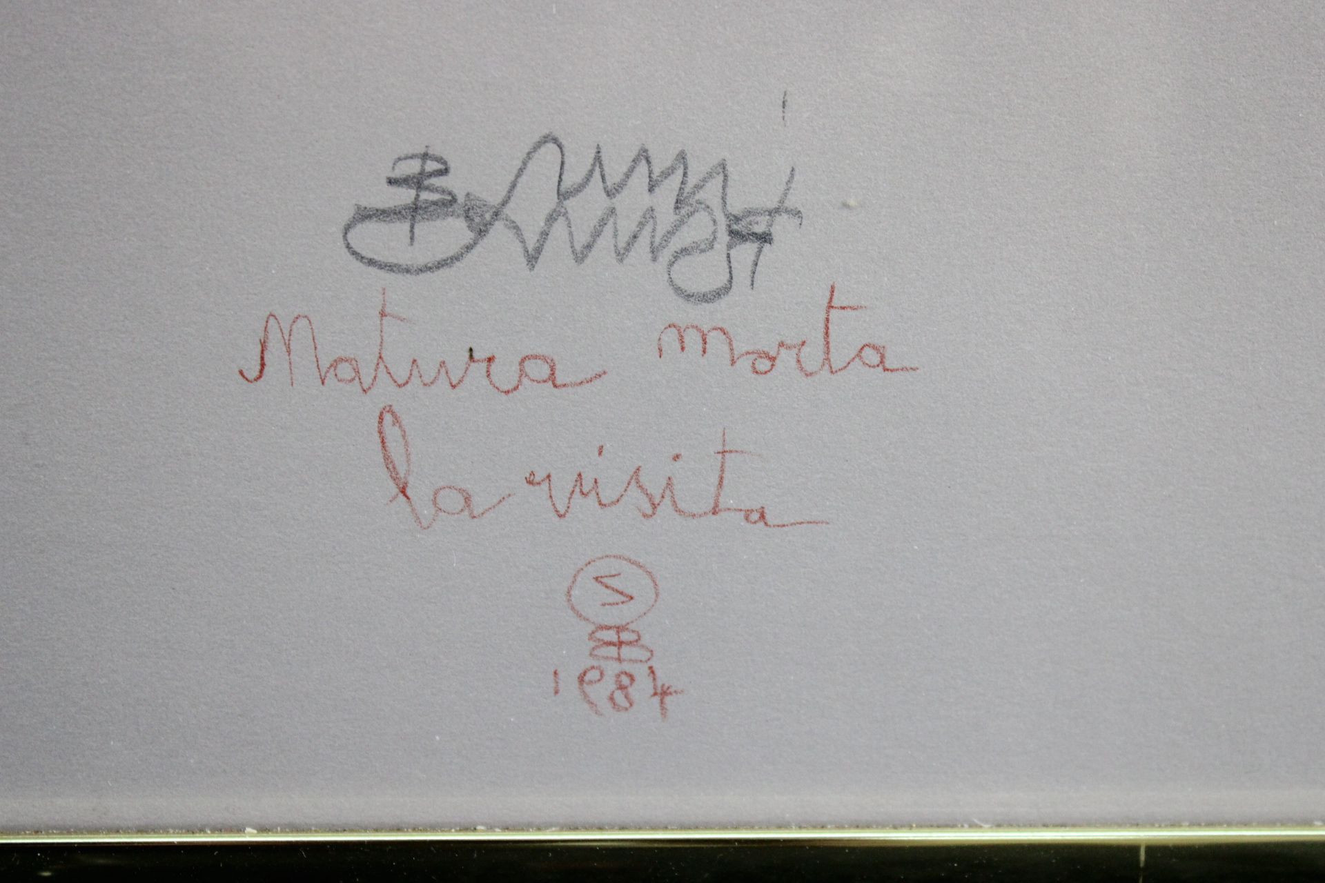 Bruno Bruni (*1935), Farblithographie "Natura morta la visita" - Image 2 of 4