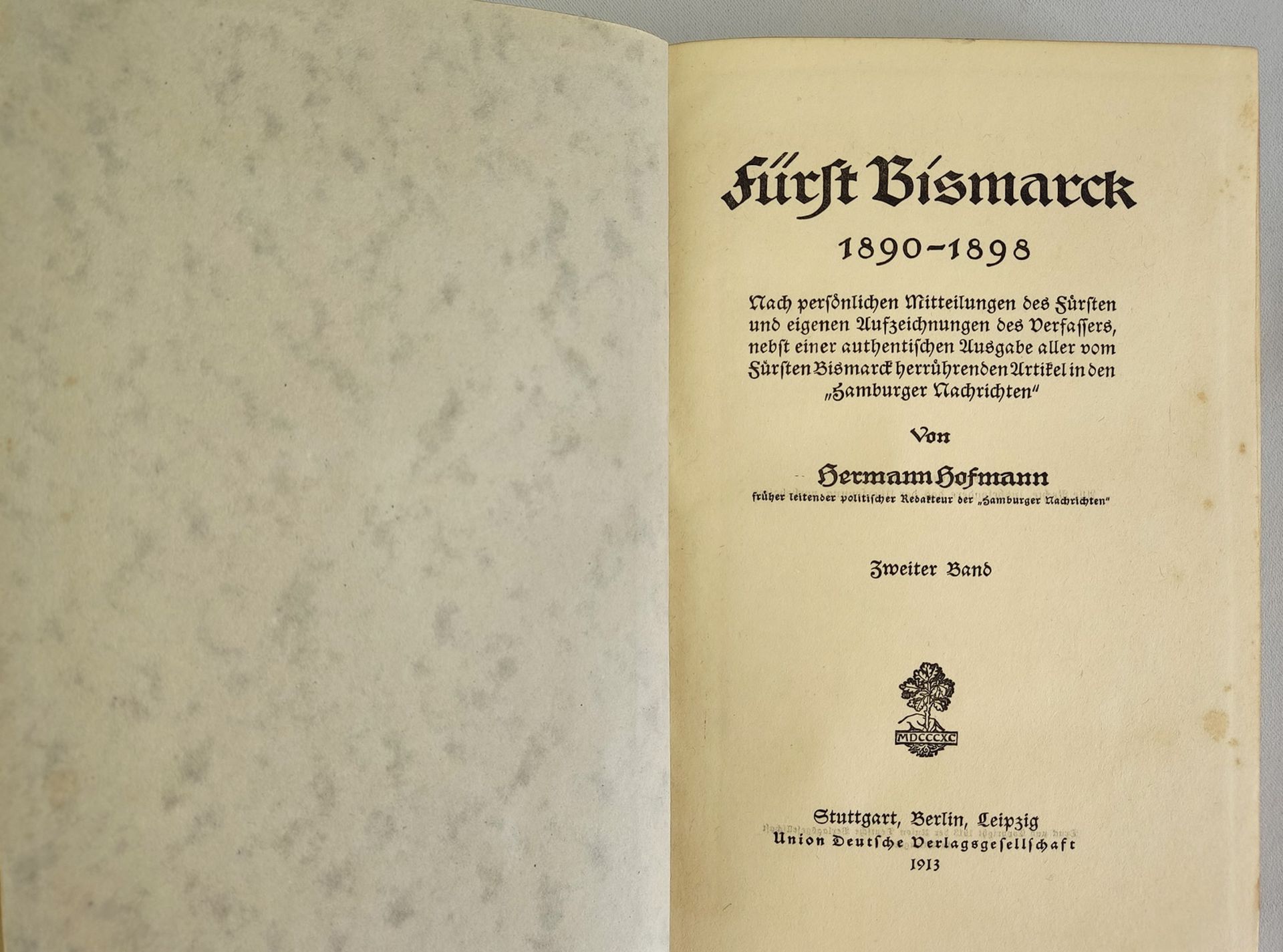 4 Bücher "Fürst Bismarck" 1898 bis 1915 - Image 6 of 6