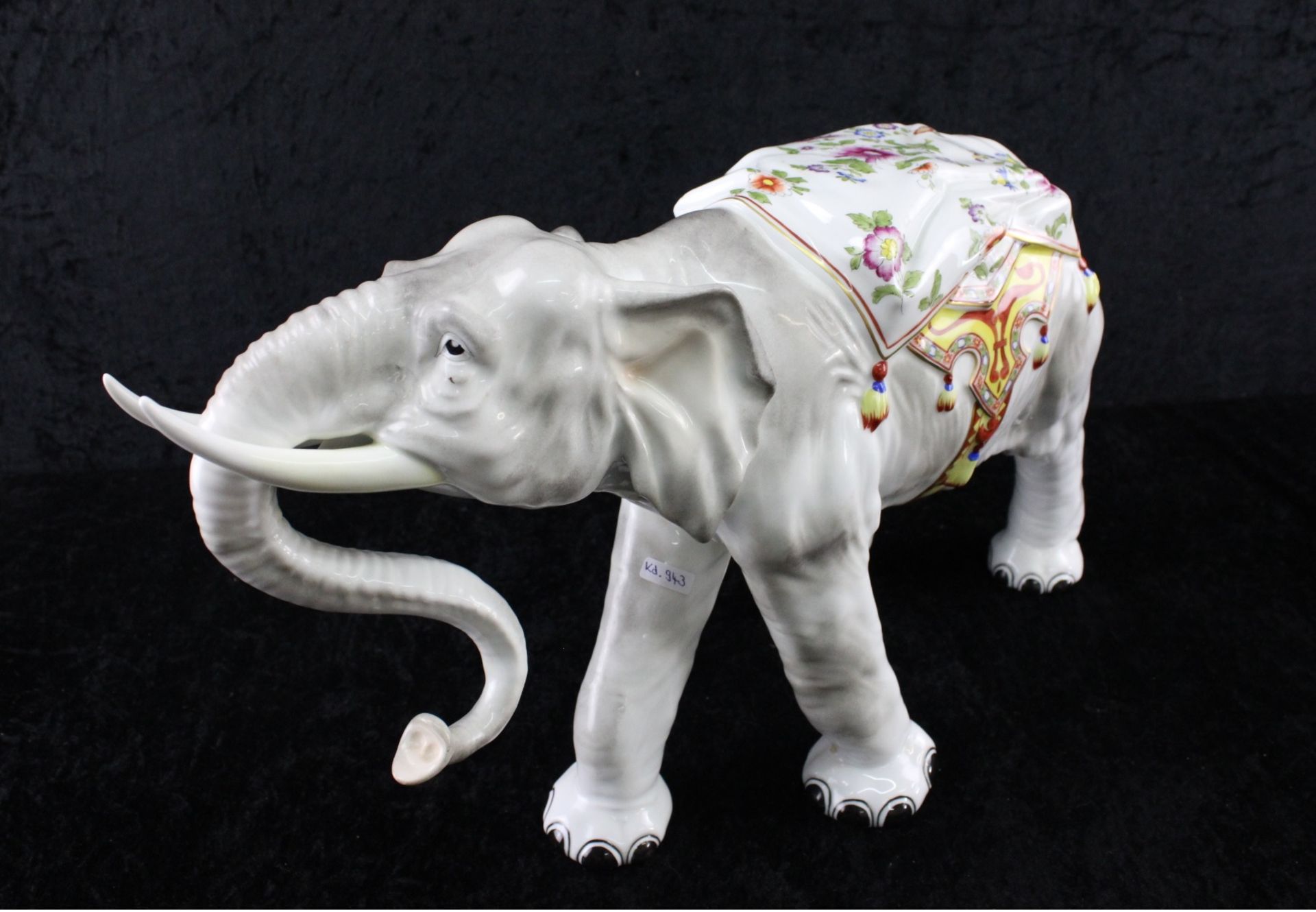 Große Porzellanfigur "Elefant" Potschappel, H: 29 cm