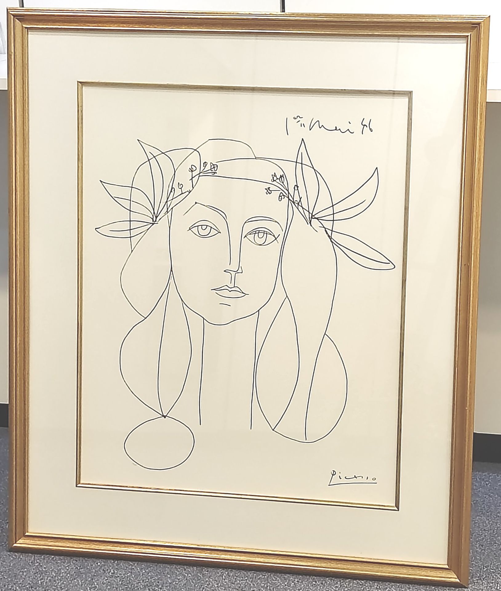 Pablo Picasso (1881- 1973) "Face of May" Offset-Lithographie auf Bütten