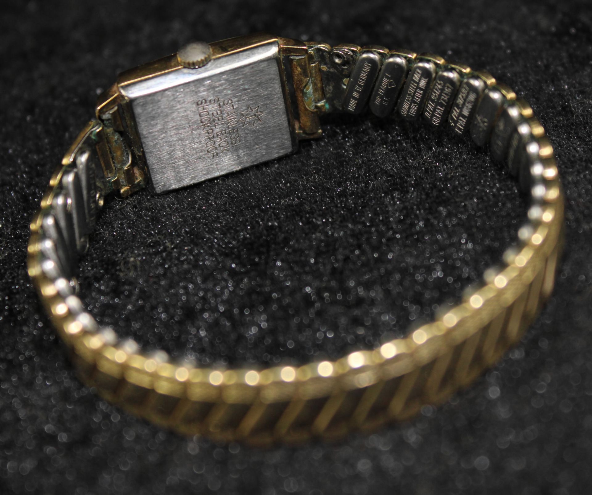 Junghans Damenarmbanduhr, vergoldet, Elasto-Fix Armband, Handaufzug - Bild 2 aus 2