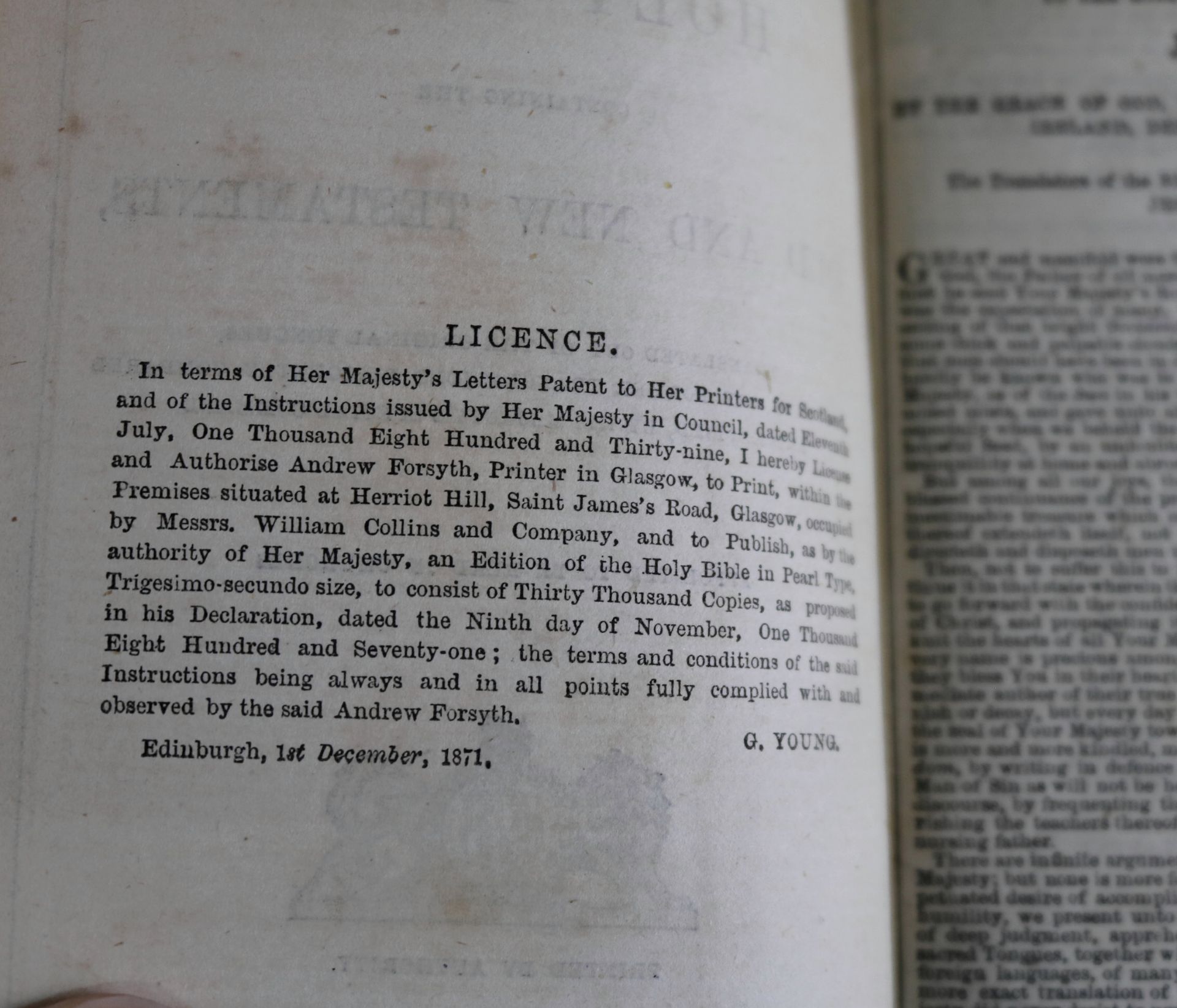 Heilige Bibel, englische Ausgabe, Edinburgh (Schottland), 1871, mit Goldschnitt und Verschluss - Image 4 of 5