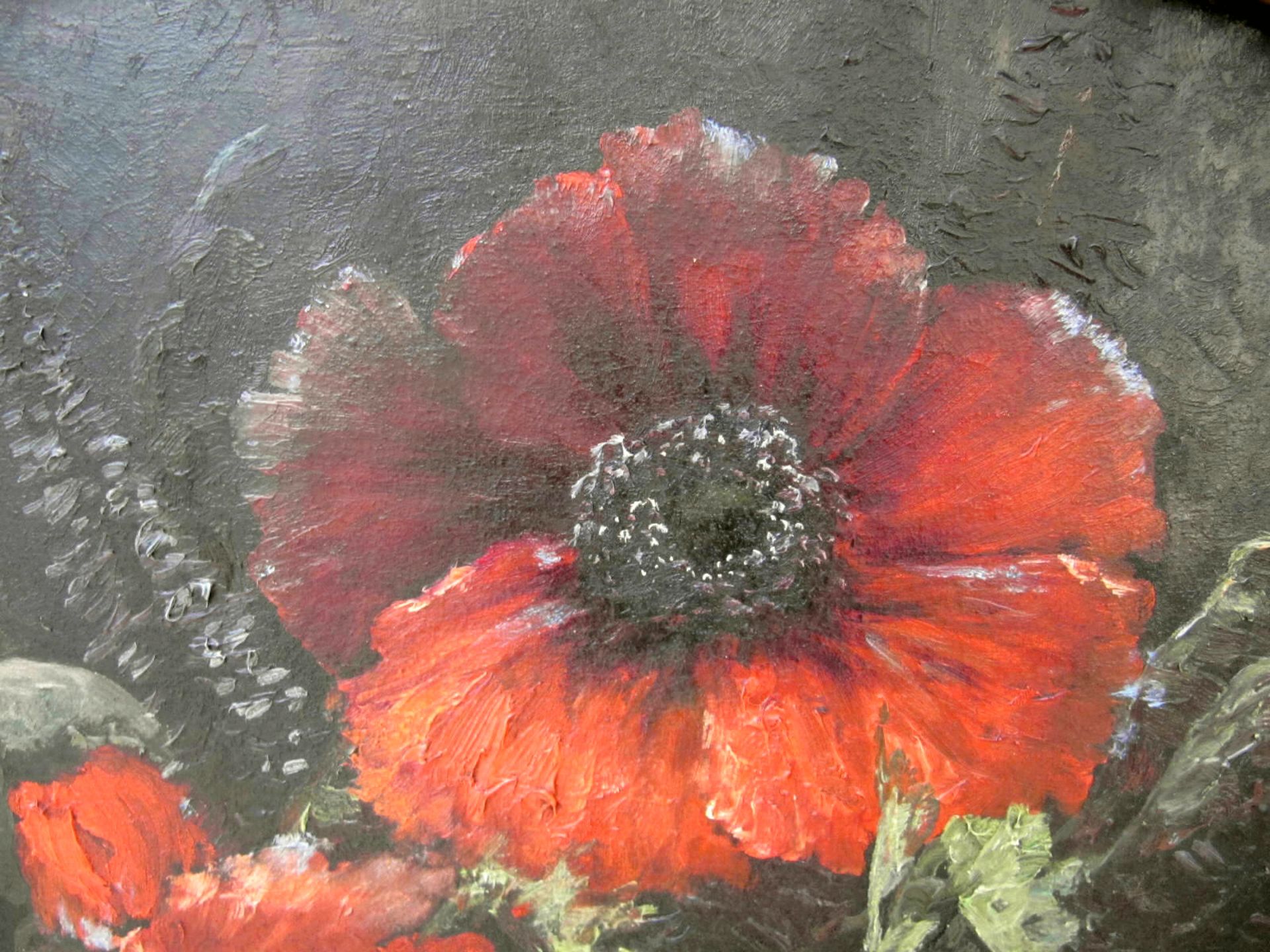 H. O. Schiele (19.Jh.) "Blumen-Stillleben" Öl/Leinwand, sig., 87 x 102 cm - Image 5 of 5