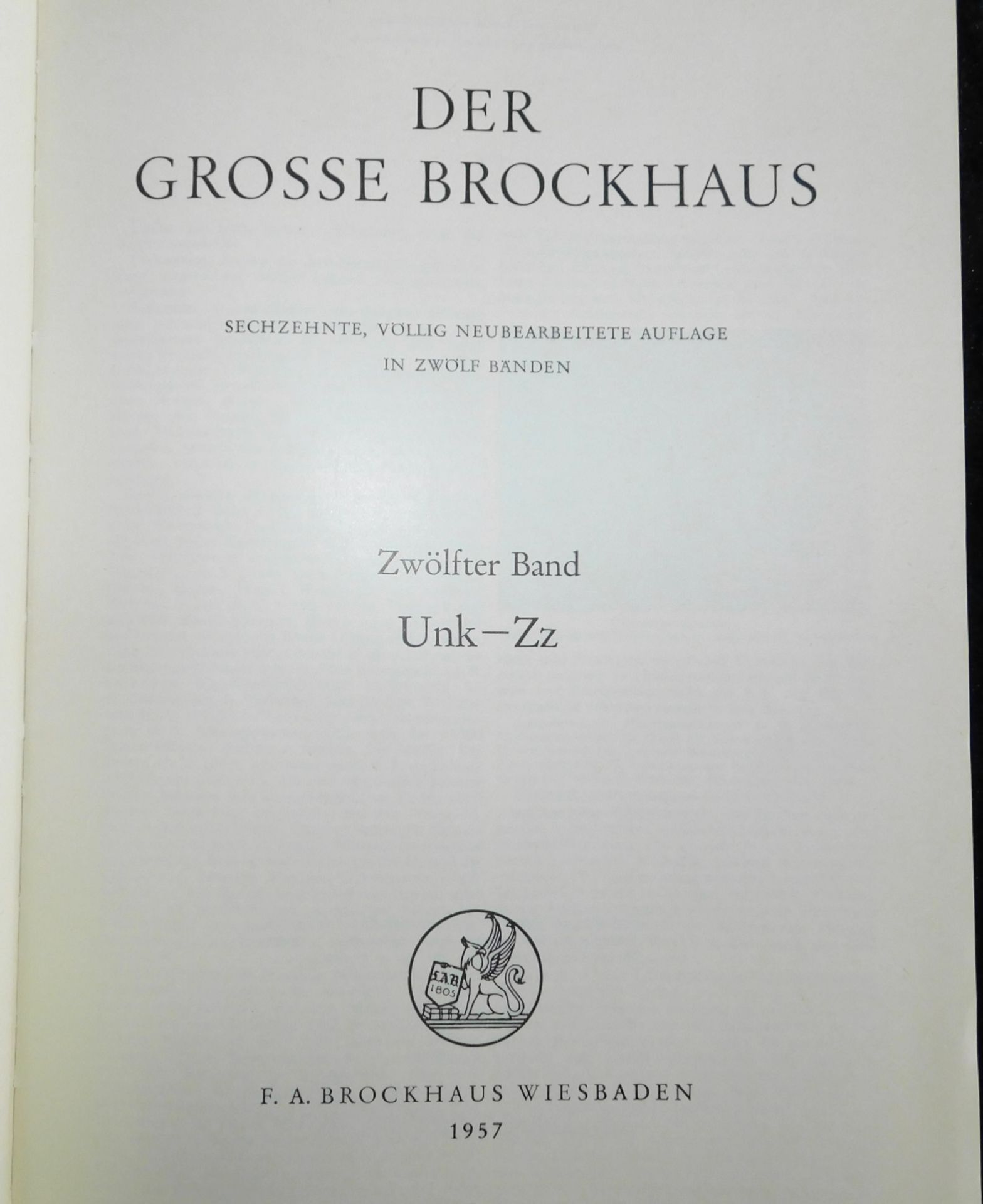 Der grosse Brockhaus,12 Bände, 16. völlig neu überarb. Auflage, F.A. Brockhaus Wiesbaden 1952-57 - Image 3 of 3