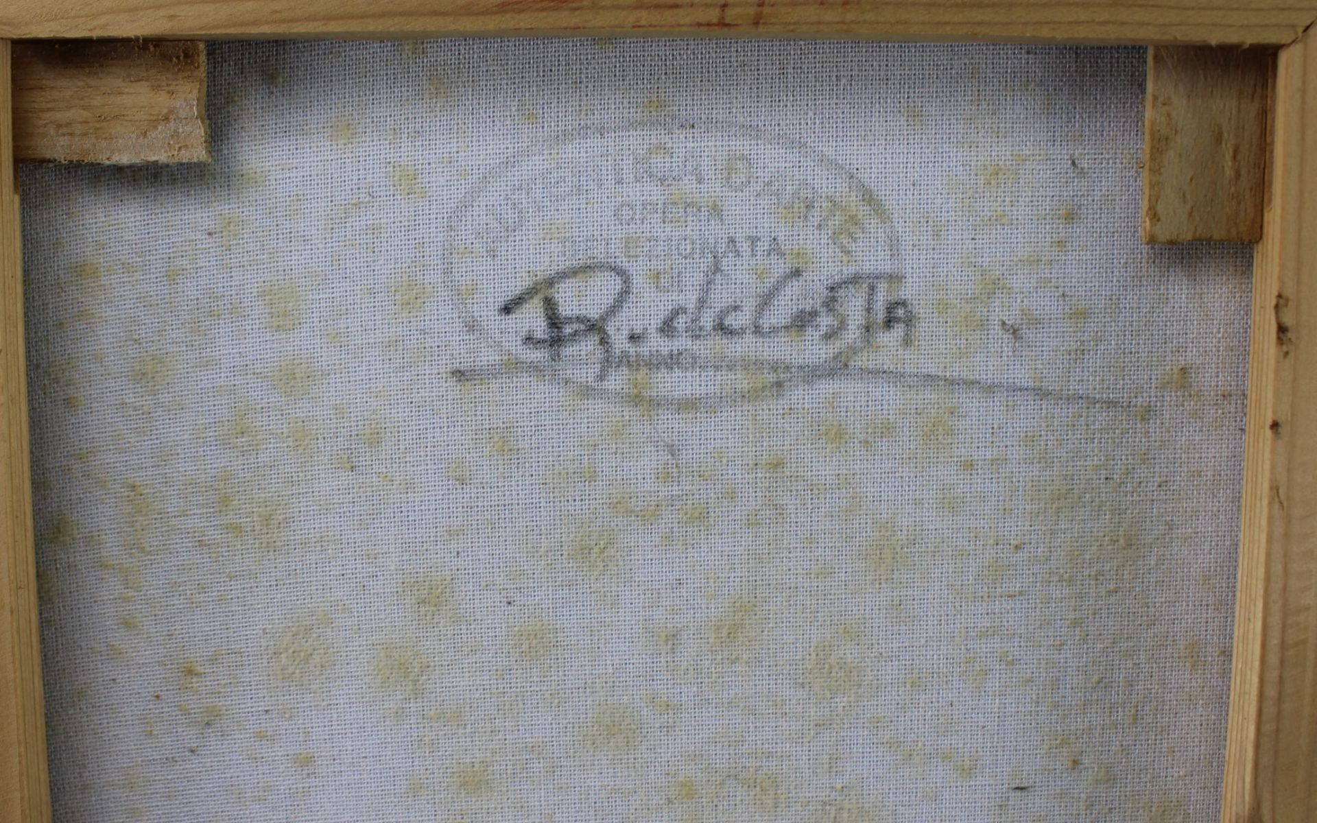 R. De Costa, Blumenstillleben, signiert unten rechts, Öl auf Leinwand um 1970 - Bild 2 aus 3