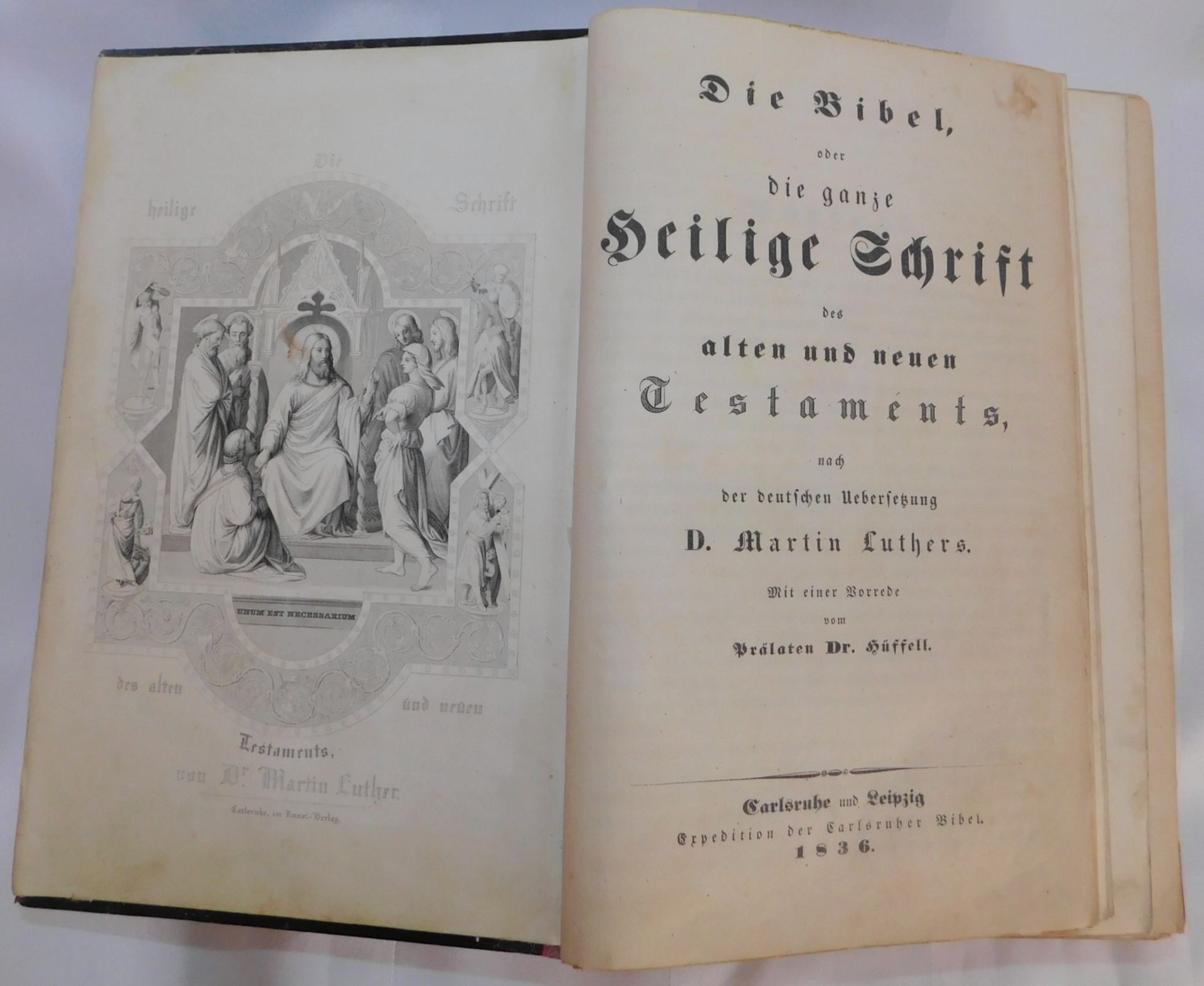 Die Heilige Schrift, Antike Bibel von 1836, mit Grafiken, Handschriftl. Stammbuch - Image 2 of 6