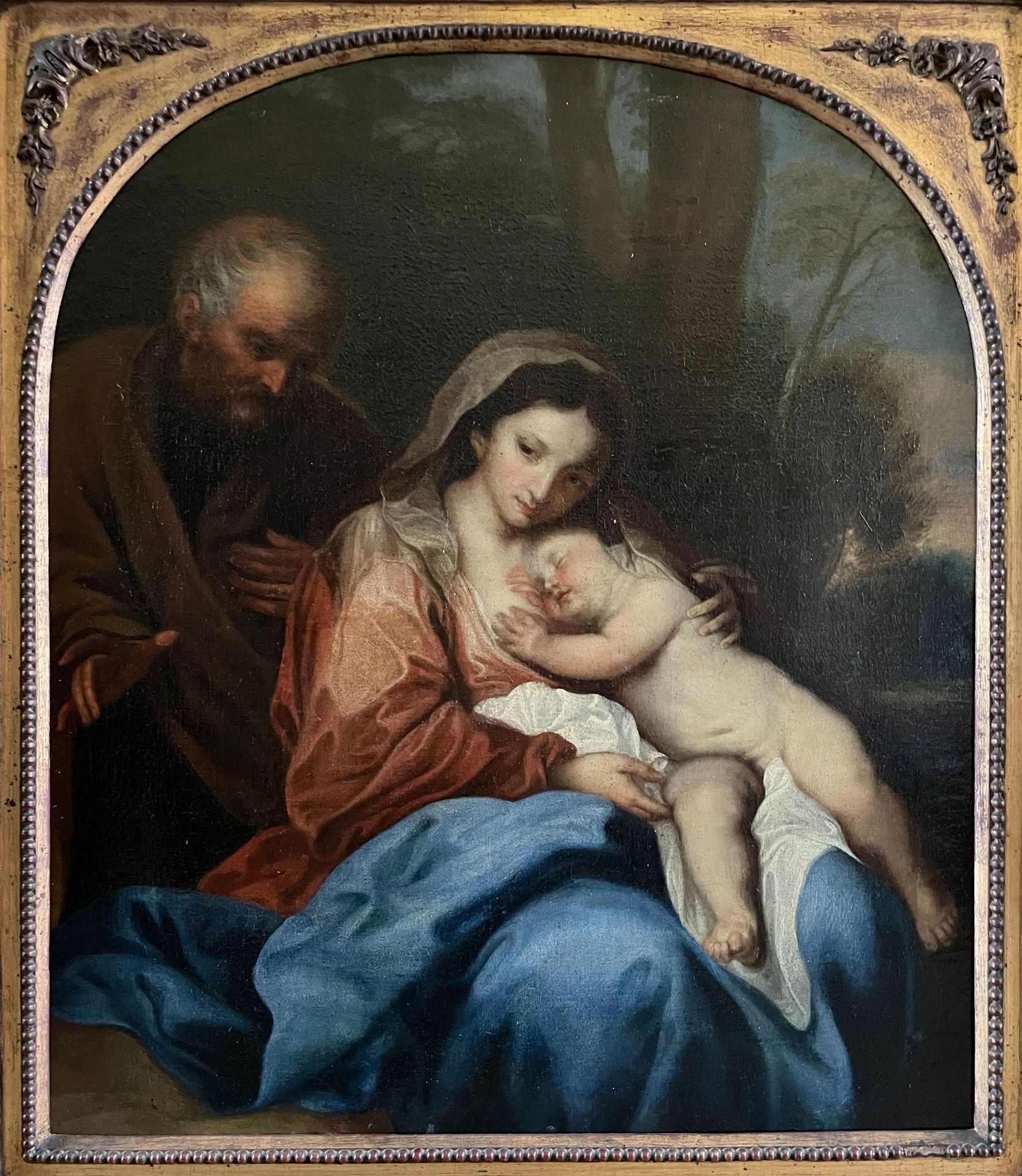 Unbekannter Künstler, um 1800., Heilige Familie, Kopie nach Anthonis van Dyck, Heilige Familie in - Image 2 of 3