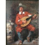 Viktor Schivert (1863 - ca. 1926), Mandolinenspieler: Ein fröhlicher Landsmann spielt auf seinem
