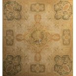 Needlepoint Aubusson, Tapisserie, 19. Jh., feine ornamentale Muster in geometrischer Anordnung mit