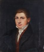 Unbekannter Künstler, Biedermeierportrait eines Herrn, rücks. bez. Keitel geboren 28 Octob 1801/