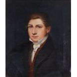 Unbekannter Künstler, Biedermeierportrait eines Herrn, rücks. bez. Keitel geboren 28 Octob 1801/