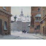 Wladyslaw CHMIELINSKI (1911-1979), Altstadt von Warschau im Winter, mit Pferdefuhrwerk und