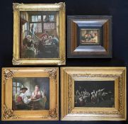 Konvolut bestehend aus vier Genre-Gemälden: Gustav Köhler (1859-1932), holländisches Interieur:
