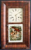 Waterbury Clock, Kastenuhr bzw. Bilderuhr mit Engeln, um 1900. Hochrechteckiger, flacher Korpus. Die